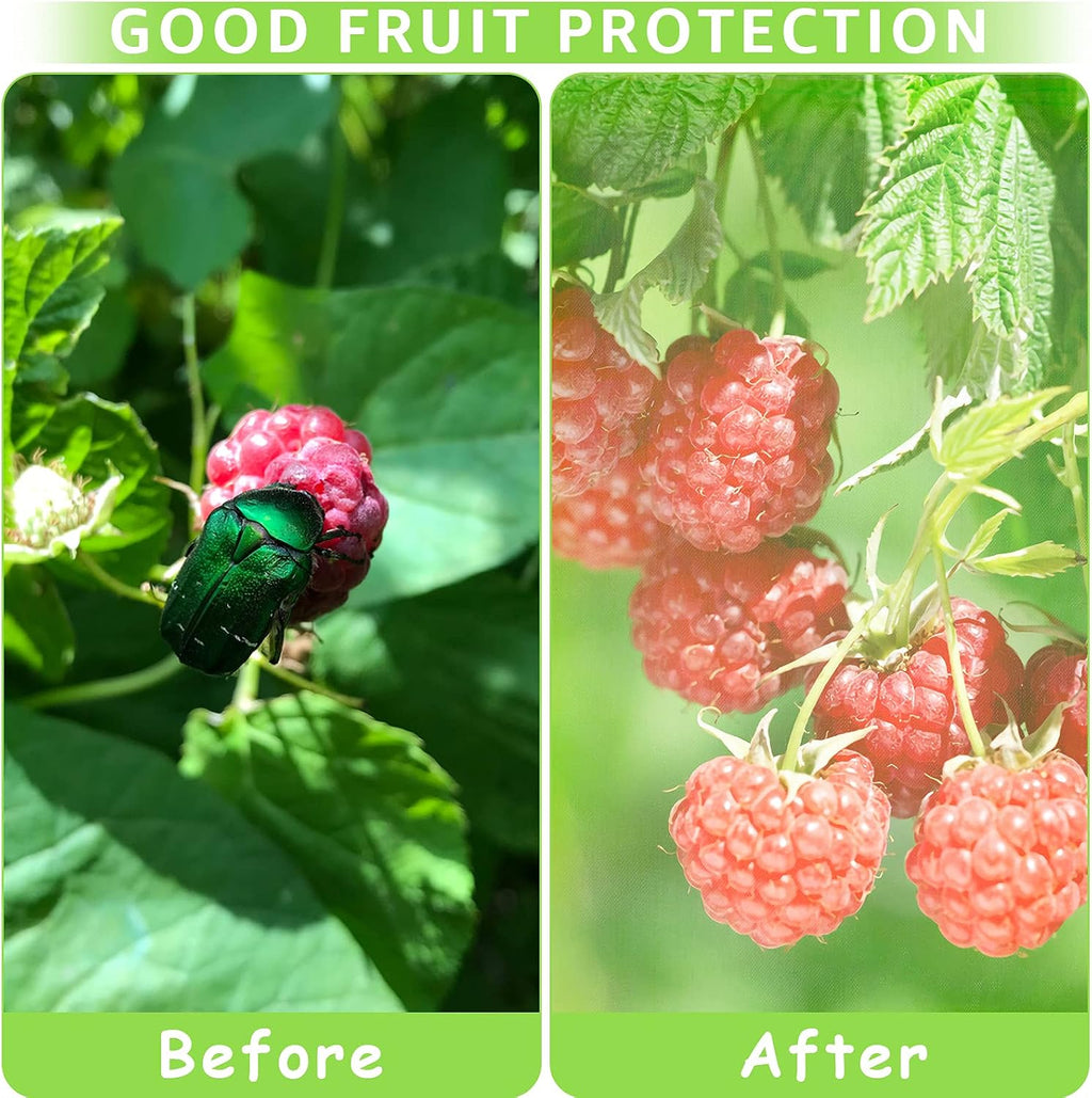 MIXC 100 Pcs Fruit Protection Bags, 12"x16" Fruit Net Cover with Drawstring | Organza Fine Mesh, Lightweight Breathable