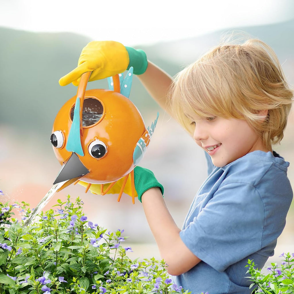 Metal Cute Bird Watering Can,Watering Can Indoor/Outdoor Plants | Decorative & Functional 1.8 L/0.5 Gallon Water Pot