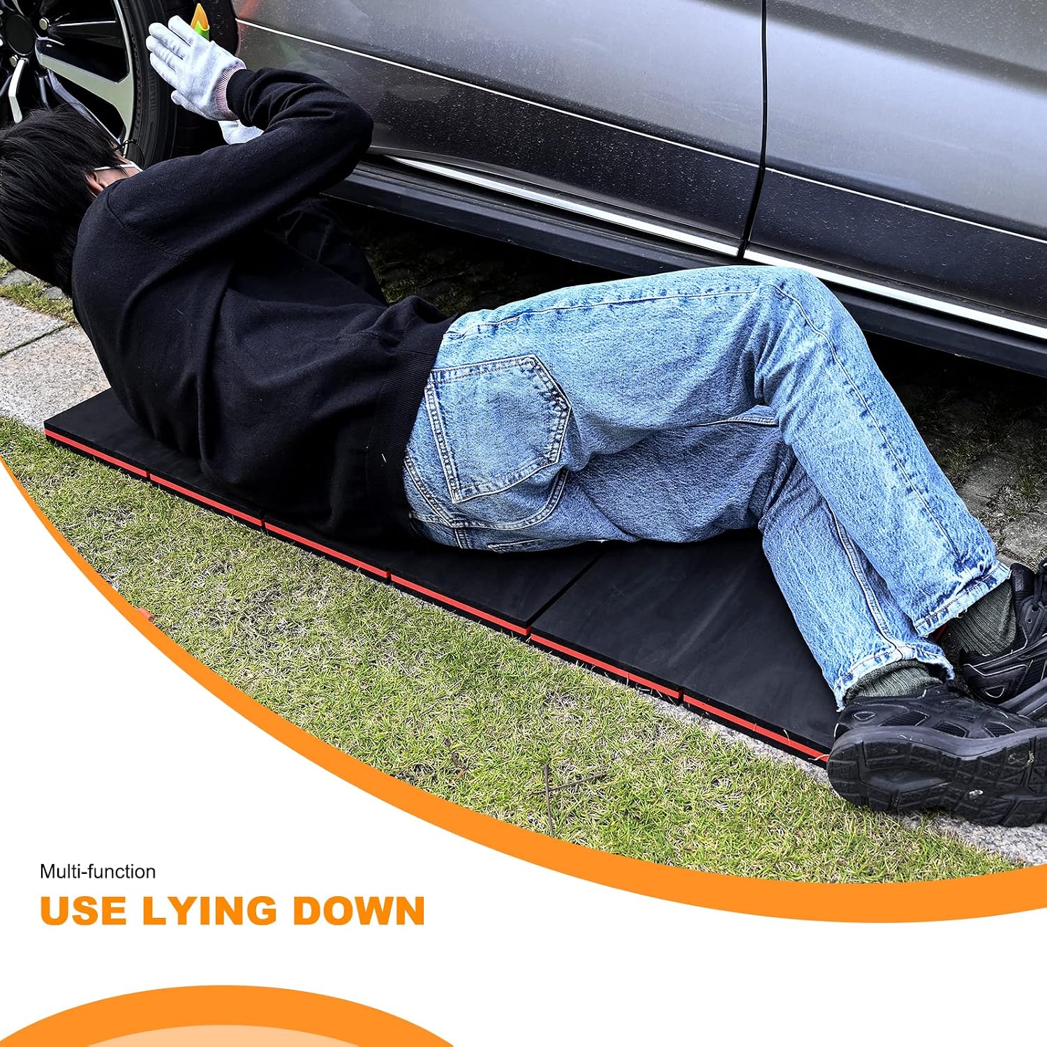 FOSHIO Foldable EVA Mat with Carrying Handles - Thick Kneeling Mat for Mechanics, Garage, Picnicking, Gardening