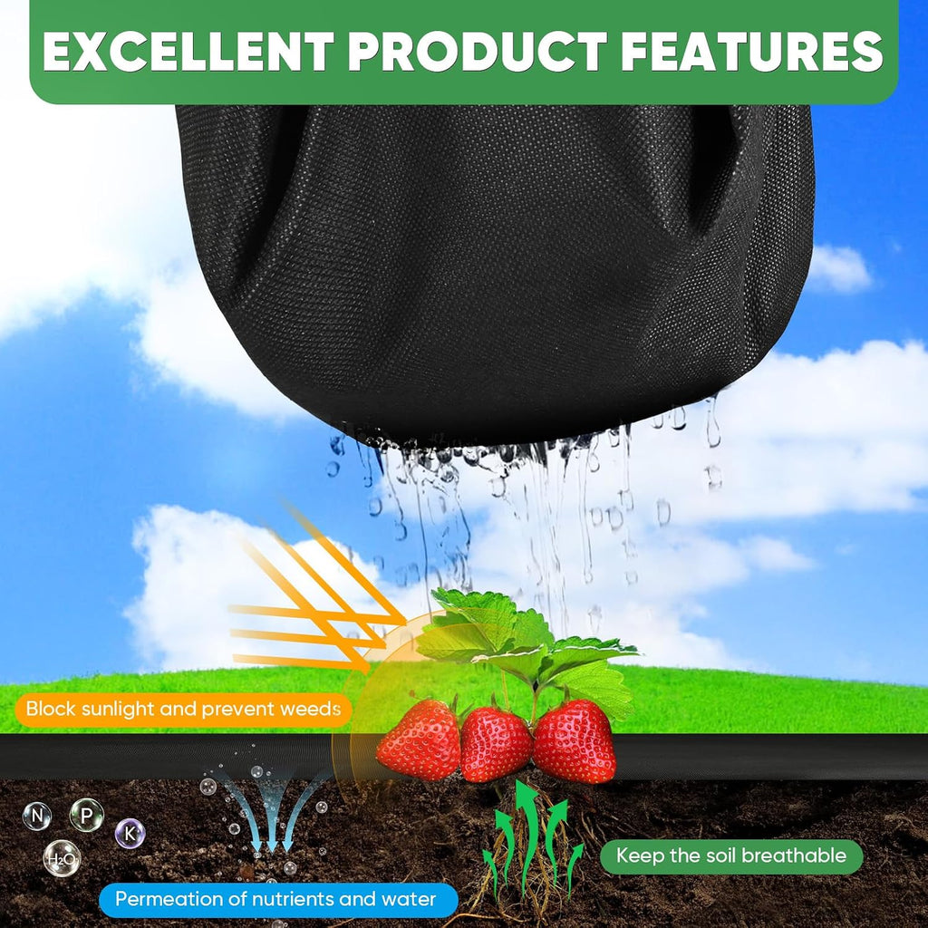 Non-Woven Thick Weed Barrier Fabric 3FT x 100FT, 3.2 oz Heavy Duty Weed Barrier Landscape Fabric, Ground Cover for