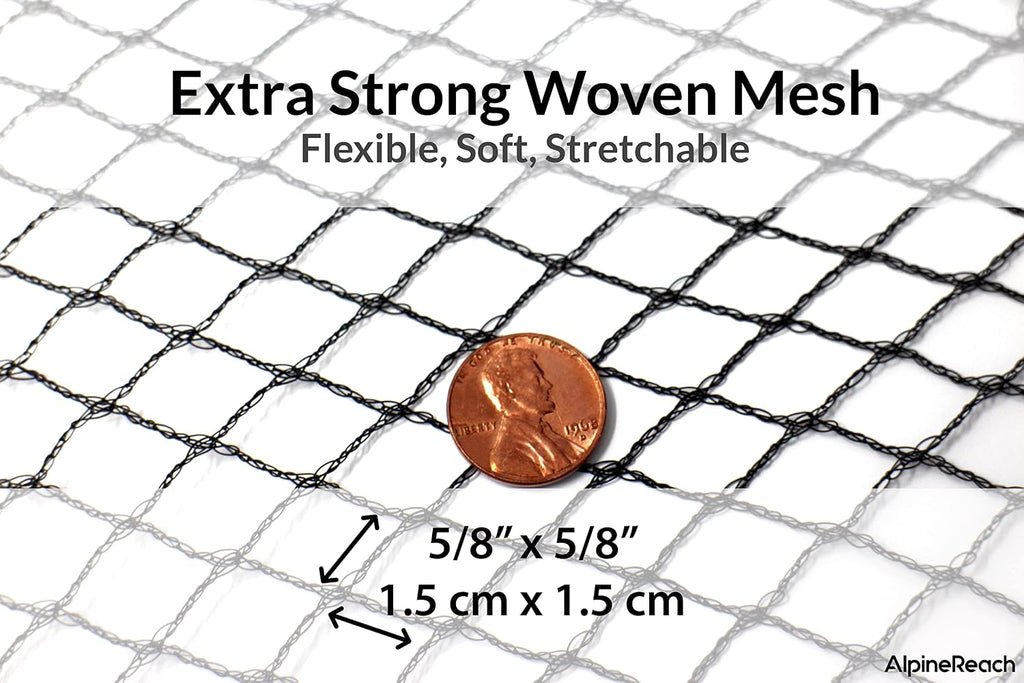 AlpineReach Garden Netting 7.5 x 65 ft Heavy Duty Bird Net, Deer, Plant Protection Extra Strong Woven Mesh, Reusable