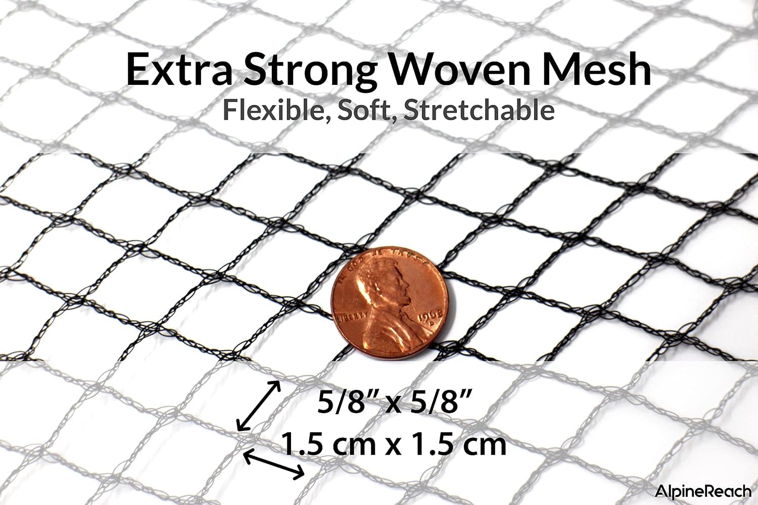 AlpineReach Garden Netting 7.5 x 65 ft Heavy Duty Bird Net, Deer, Plant Protection Extra Strong Woven Mesh, Reusable
