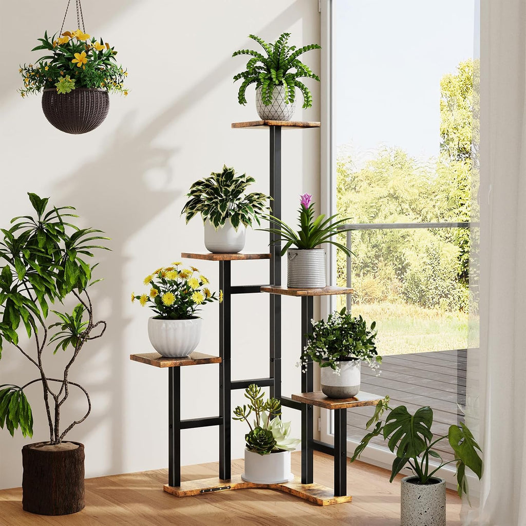 Yzosvki Corner Plant Stand Indoor, 6 Tiered Corner Plant Shelf Flower Stand for Multiple Plants, Plant Shelves