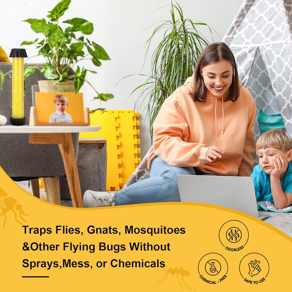 Qualirey 8 Pcs Fly Traps for Indoor Outdoor Hanging Fruit Fly Trap Sticky Mosquito for Home Insect 10 x 2.5 Inches
