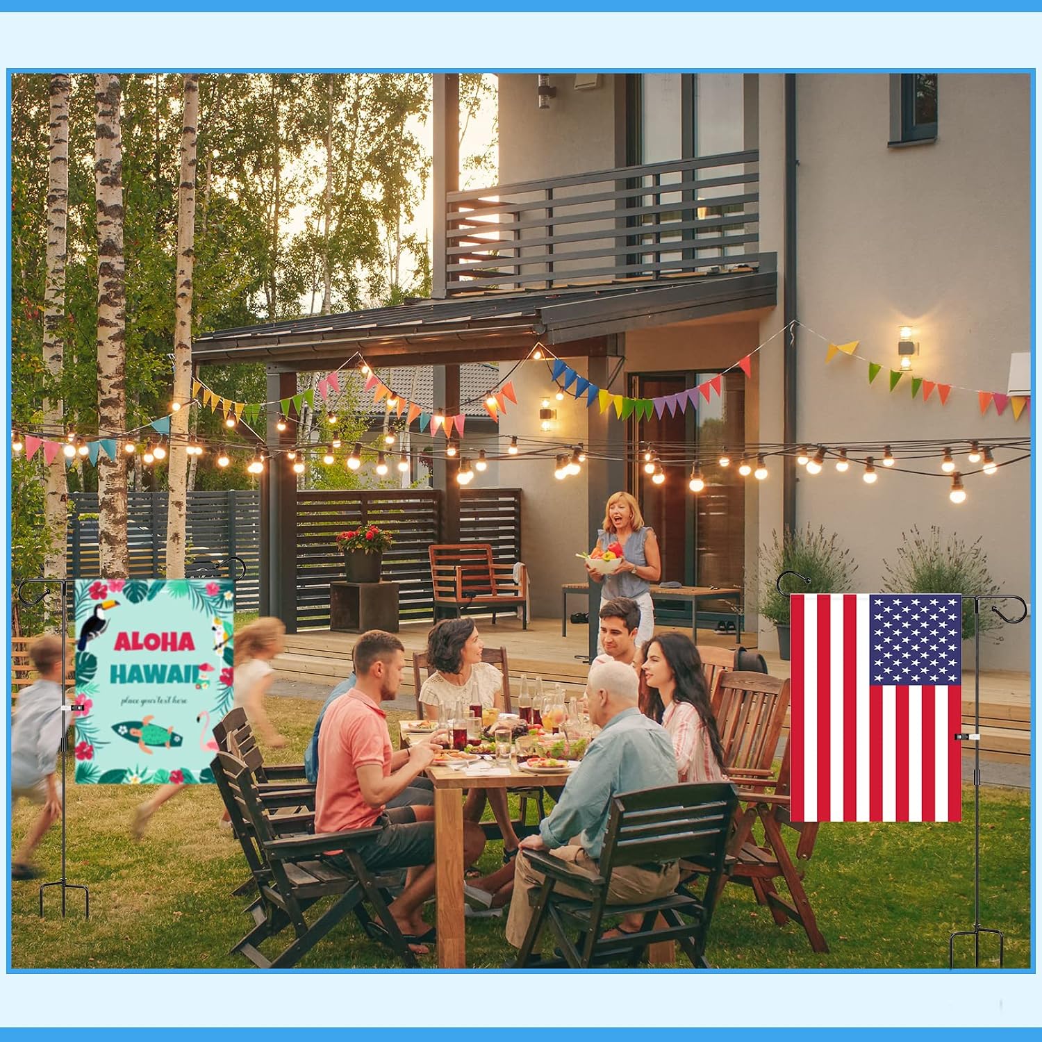 Sadnyy 10 Pack Garden Flag Stand Metal, Fits 12 x 18 in Flags | Powder Coated Rust Resistant, Stable Ground Support