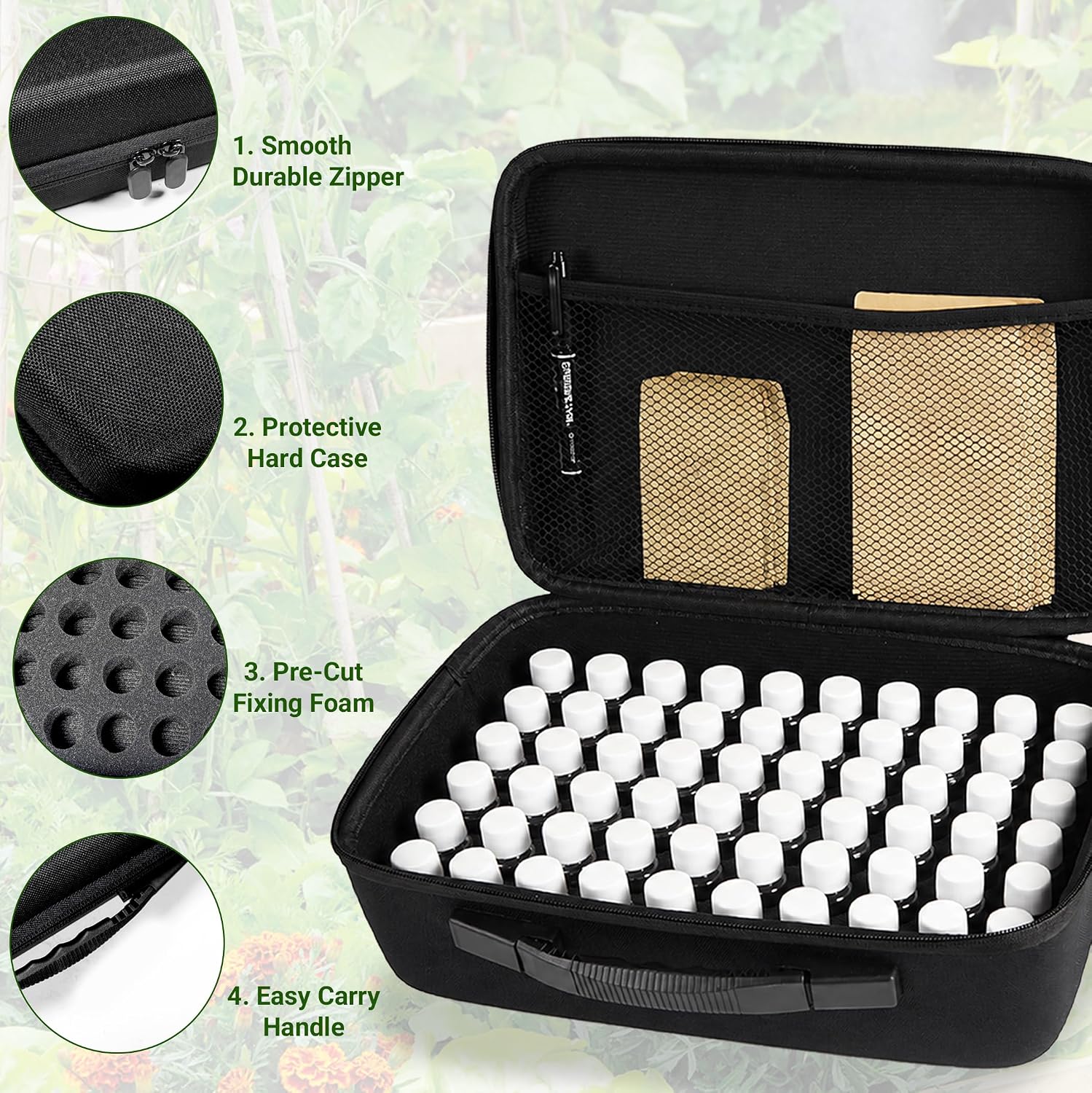 Volitaous 60-Slot Seed Storage Organizer Box with Seed Binder | Seed Containers Storage & Tracking, with 30-Pockets