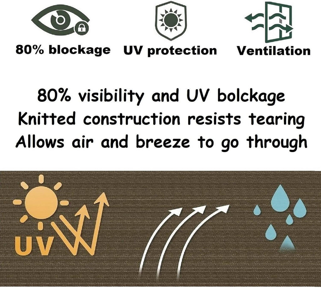 Fence Privacy Screen Balcony Sun Shade Cloth 6'6"x9'9" 80% Shade Fabric Outdoor Patio Screens Mesh Panels Apartments