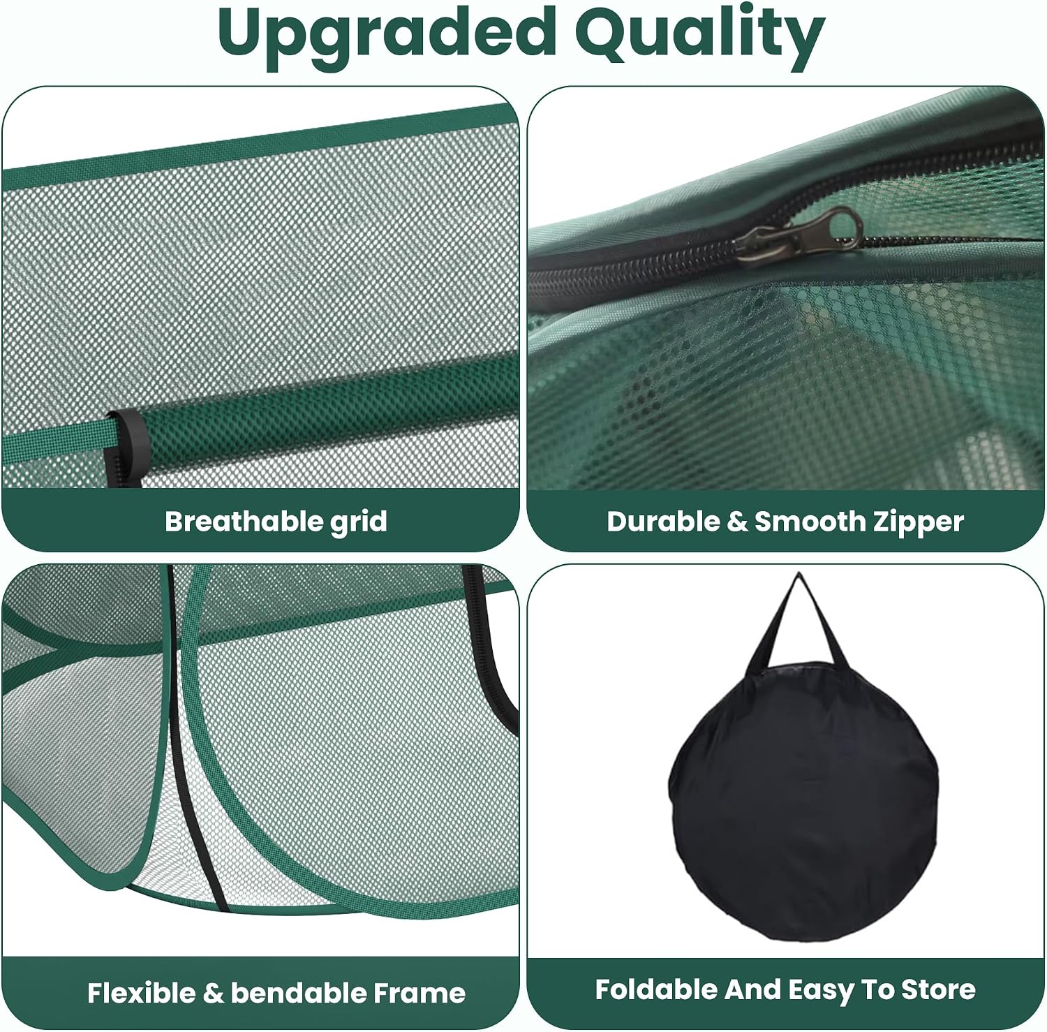 2-Pack Raised Garden Bed Covers, 45" x 22" x 17" Mesh Crop Cage, Pop-Up Plants Cover with 30% Shade Cloth for Seedlings