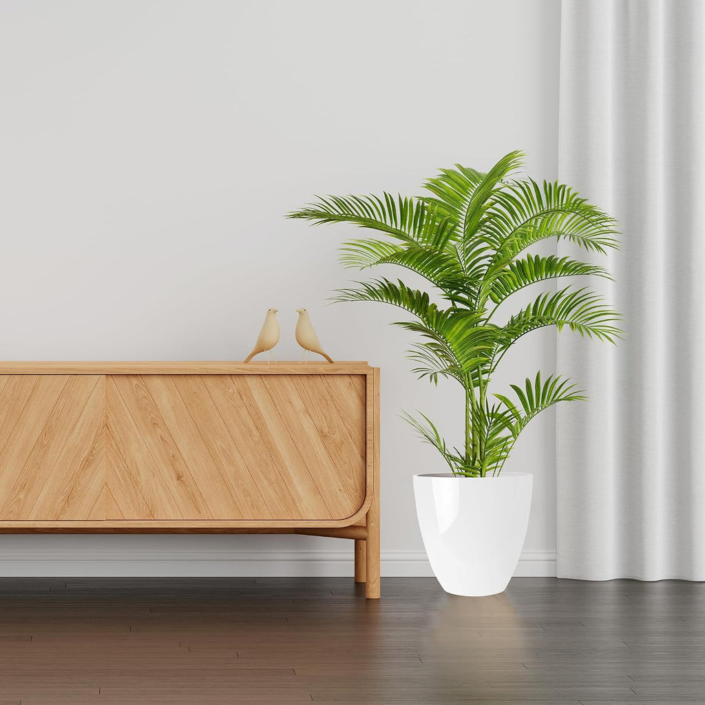 RUBBER BOND Plastic Plant Pots 2 Pack - Modern Indoor/Outdoor Planters for Home Decor - Weather-Resistant Large Flower