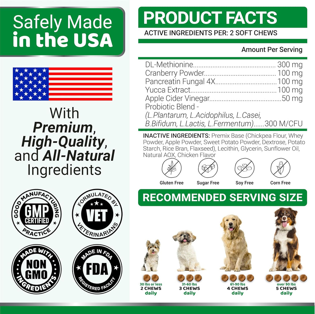 YUMA'S Dog Urine Neutralizer for Lawn - 170 Chews - Advanced Grass Green Savers for Dog Urine - Canine Pee Grass