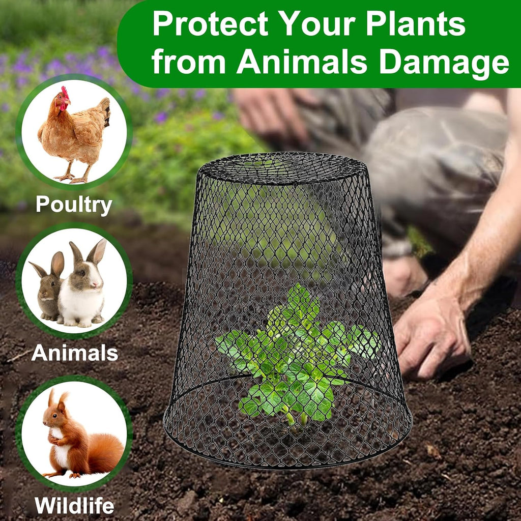 Chicken Wire Cloche Plant Covers - 20 Pack Garden Plant Cloche Metal Heavy Duty Plant Protectors from Animals for
