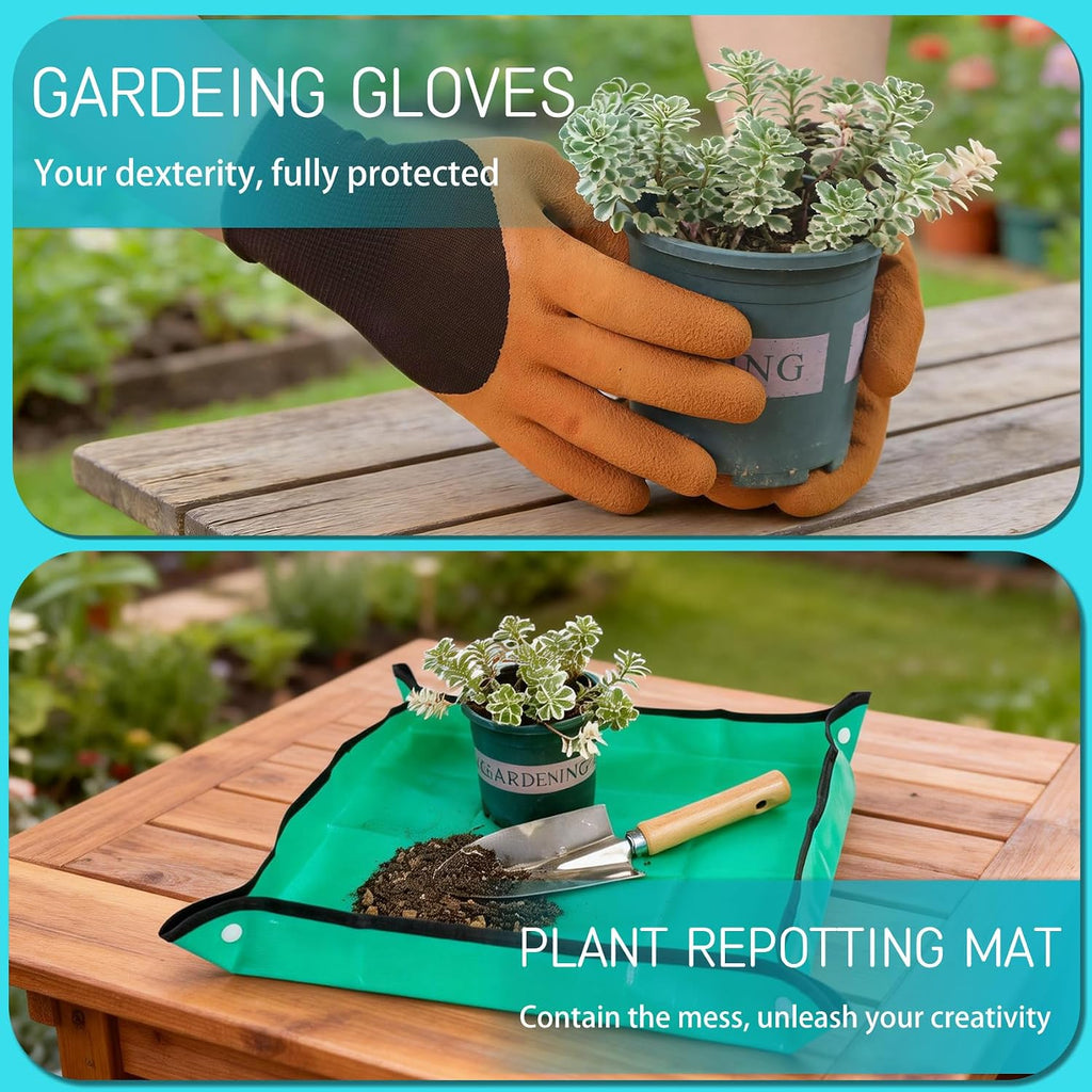 Garden Tool Set, 10 PCS Gardening Tools/Kit for Women,Gardener Gift | 10 PCS Gardening Essentials, Stainless Steel Hand