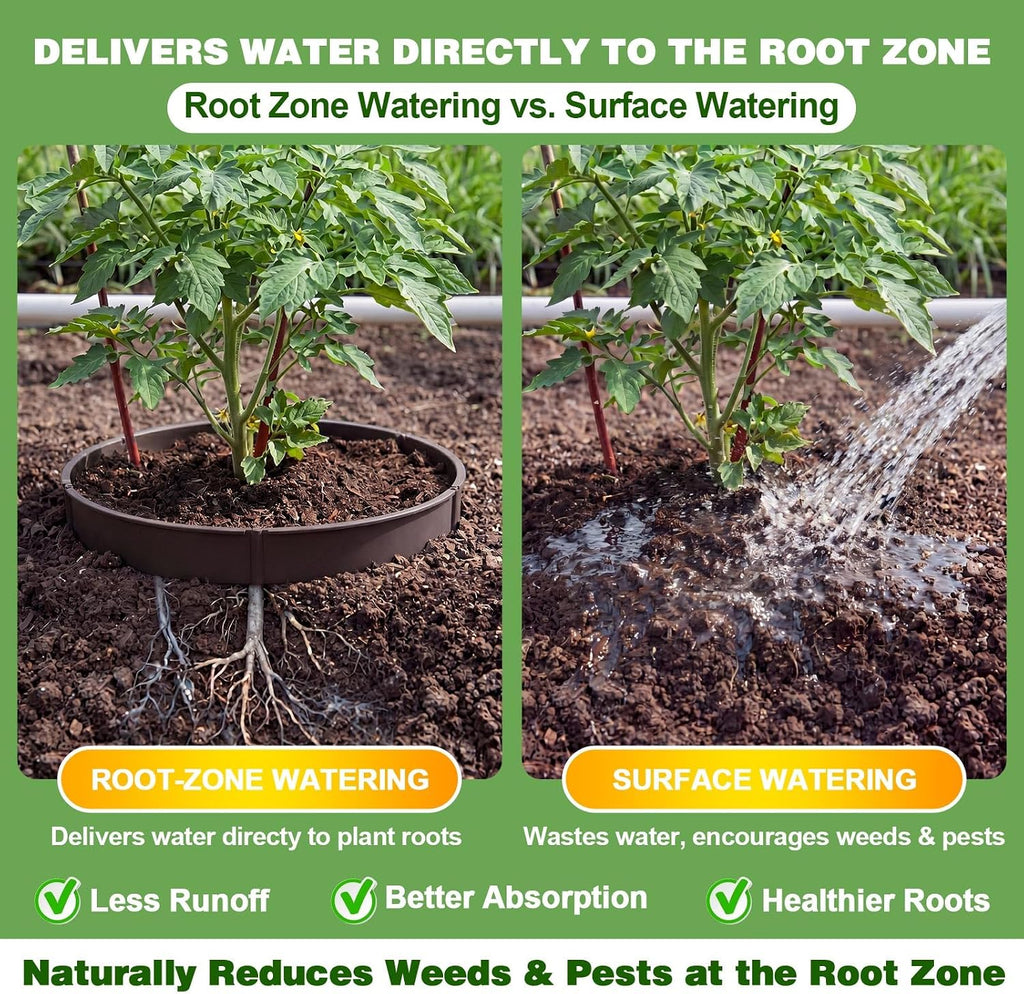 50 Pcs Planting Grow Rings, Diameter Range 8.2-15.7 Inches, Adjustable Interlocking Plant Support Rings with Mallet
