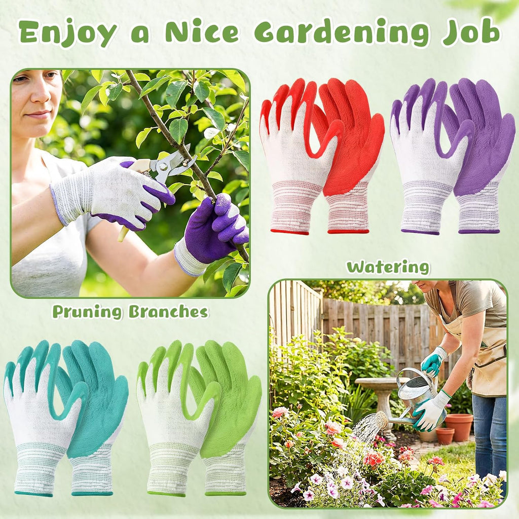 Cutecrop 24 Pairs Gardening Gloves Bulk for Women Breathable Rubber Coated Yard Garden Gloves Ladies Outdoor Protective