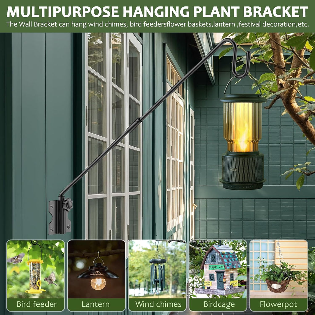 28" Wall Mount Heavy Duty Deck Hook | Powder-Coated Iron Resists Rust | 360° Rotation | Holds 30 Lbs | Ideal for Bird
