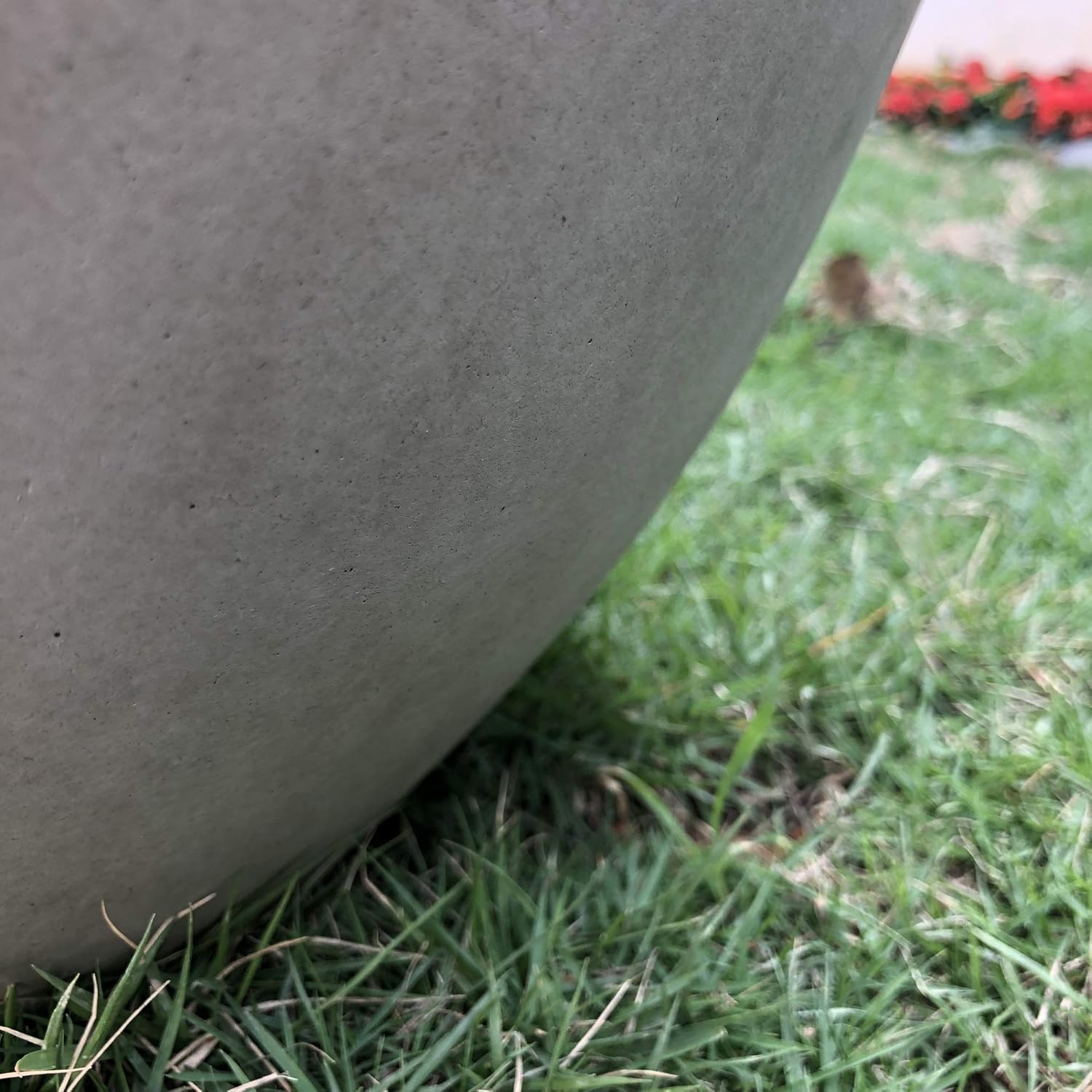 Kante Large 18" Round Concrete Planter, Modern Bowl Plant Pot for Home | Drainage Hole & Rubber Plug, Premium and