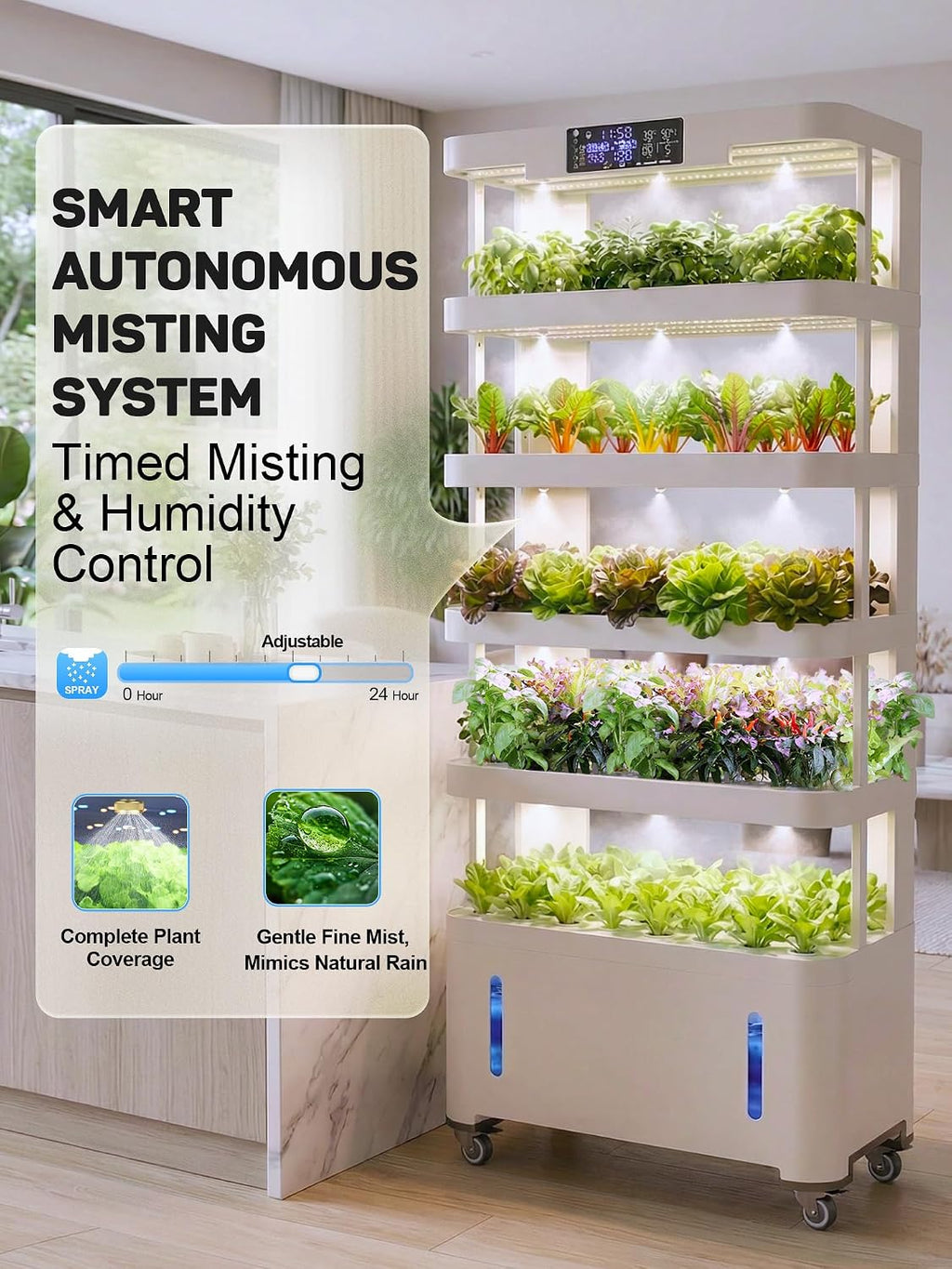 Large Hydroponics Growing System, 148-Pod Vertica Hydroponic Tower Garden | Smart Climate Control, Full-Spectrum Grow