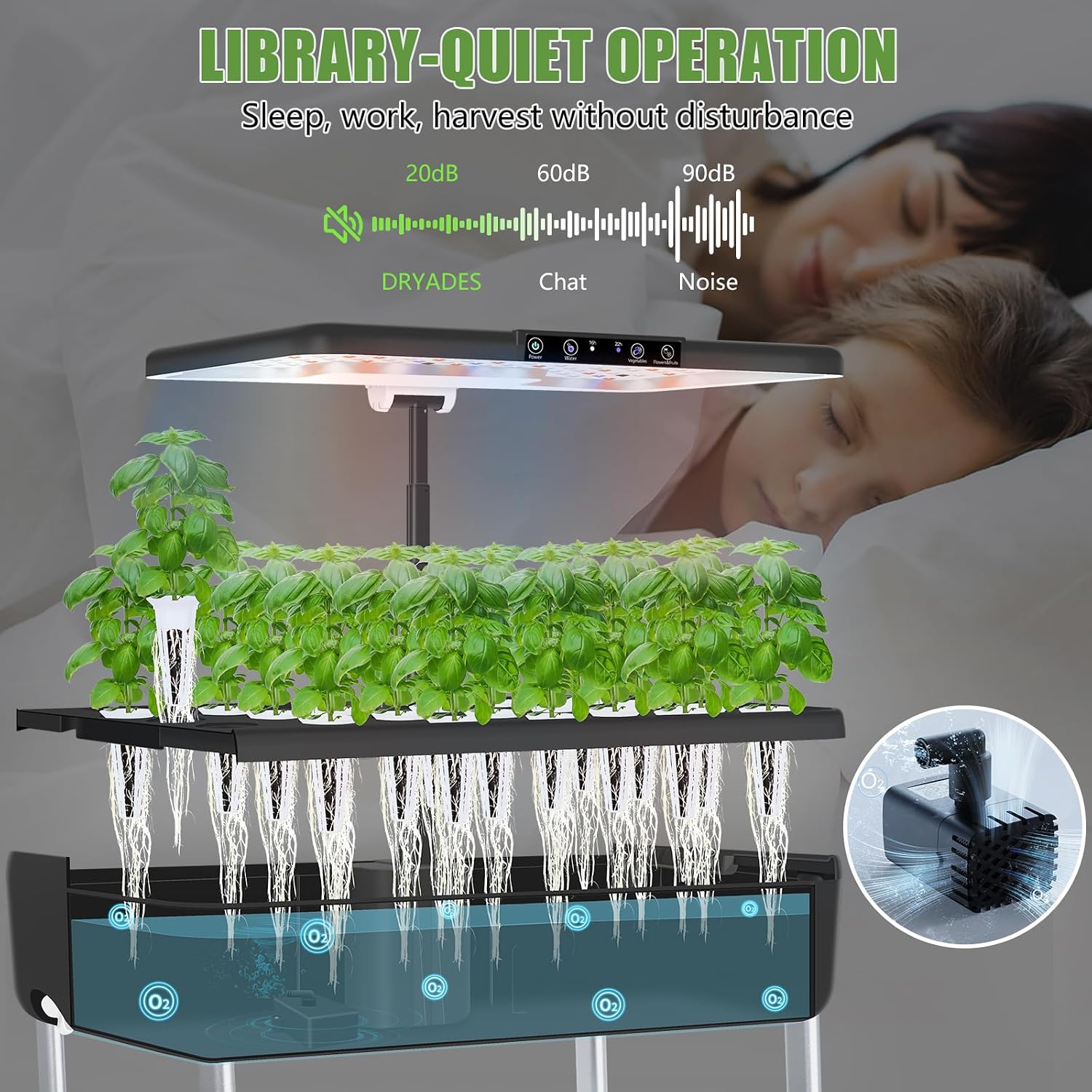 Large Hydroponics Growing System Kit,44-Pod with 3 Seed Packs | Includes Basil, Buttercrunch Lettuce & Gourmet Salad