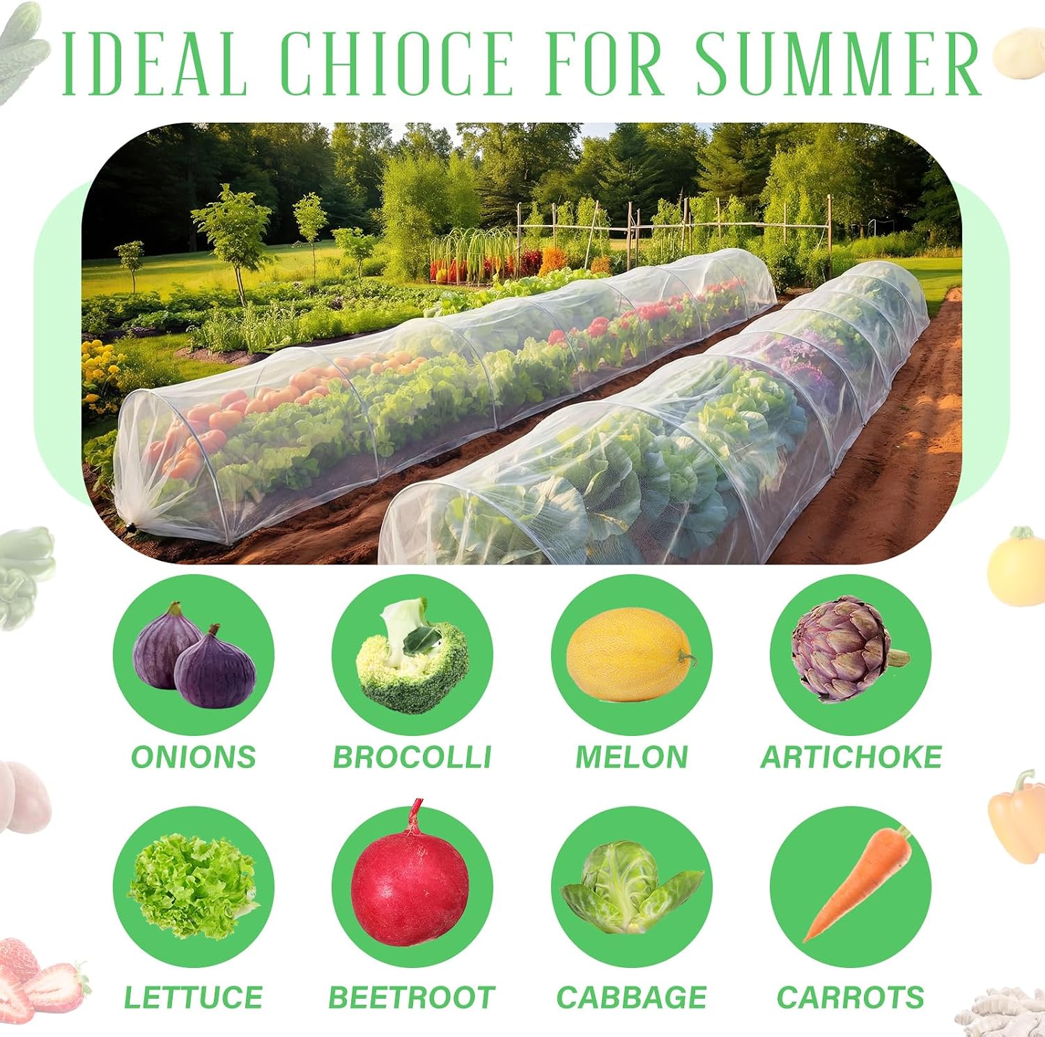 2 Pcs 18 x 118 inch Mesh Garden Greenhouse Tunnel Netting Protection Netting Pest Barrier Vegetable Plant Ultra Fine