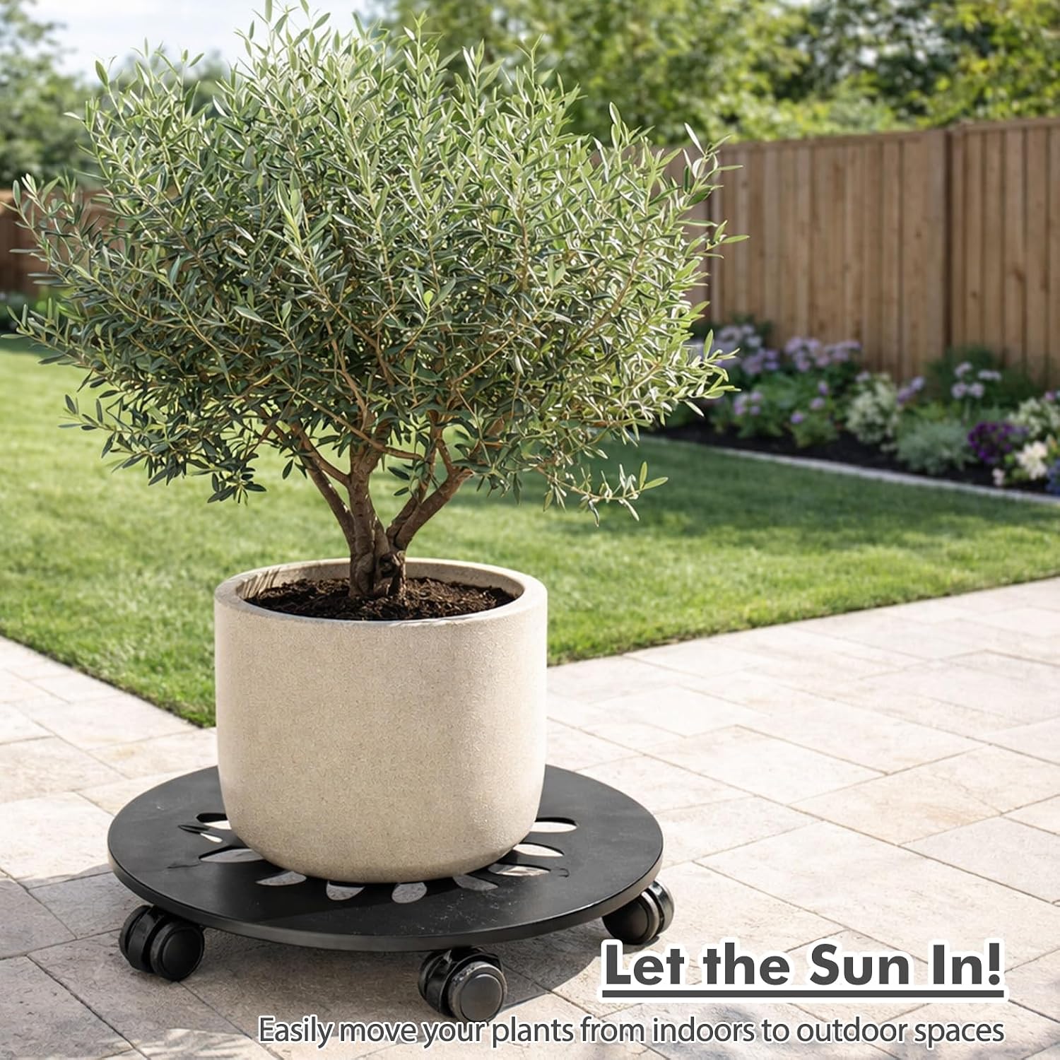 13.5 Inch Plant Caddy with Wheels, 3 Pack Rolling Plant Stand Rollers with Casters Metal Plant Dolly with Wheels Heavy