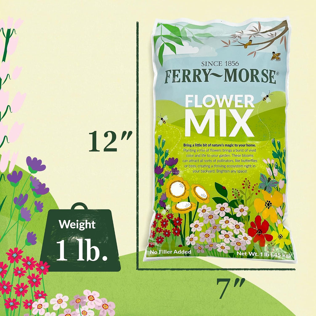 Ferry-Morse White Bulk Wildflower Seeds, 290,000+, 1 lb | Non-GMO annual and perennial blend in white and cream shades;