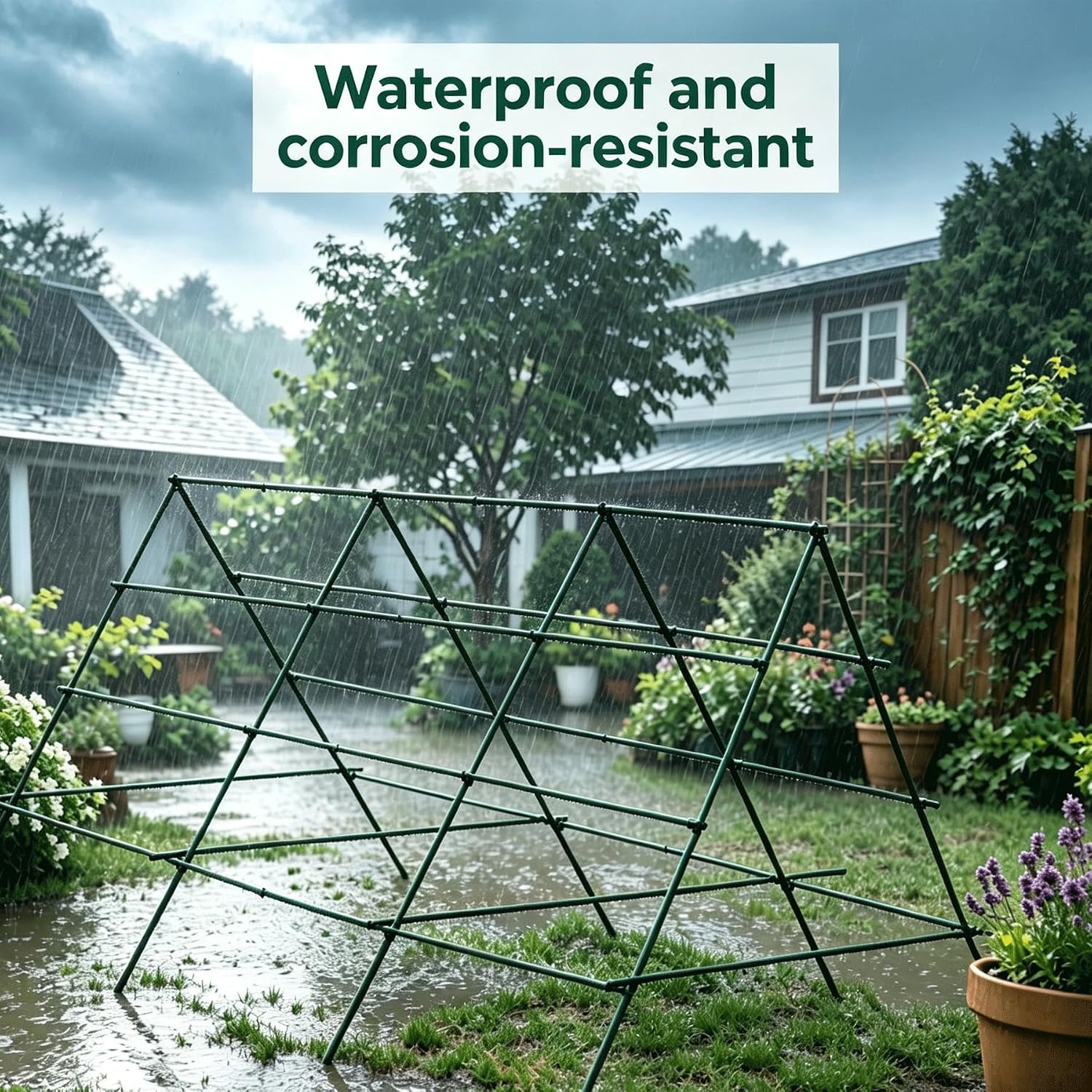Orgrimmar 26 PCS 48" Garden Stakes 4ft Plastic Coated Climbing Plant Support Stakes Climbing Frame for Tomato Cucumber