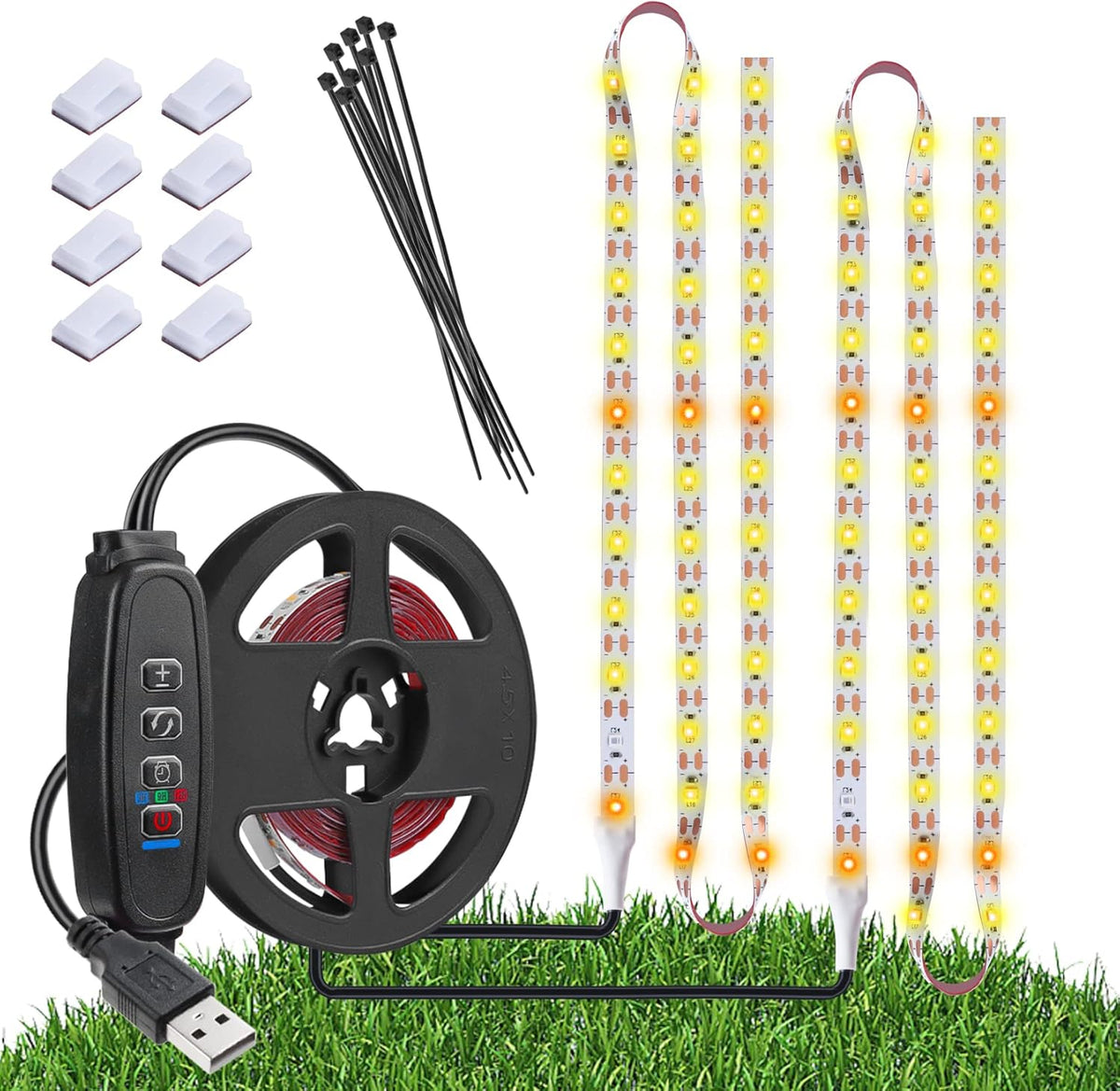 Grow Light Strip Waterproof Grow Lights for Indoor Plants Full Spectrum Plant Grow Lights Indoor with Auto ON/Off Timer White Red 120 LEDs Sunlike Grow Lamp for Plant Light for Indoor Plants (1)