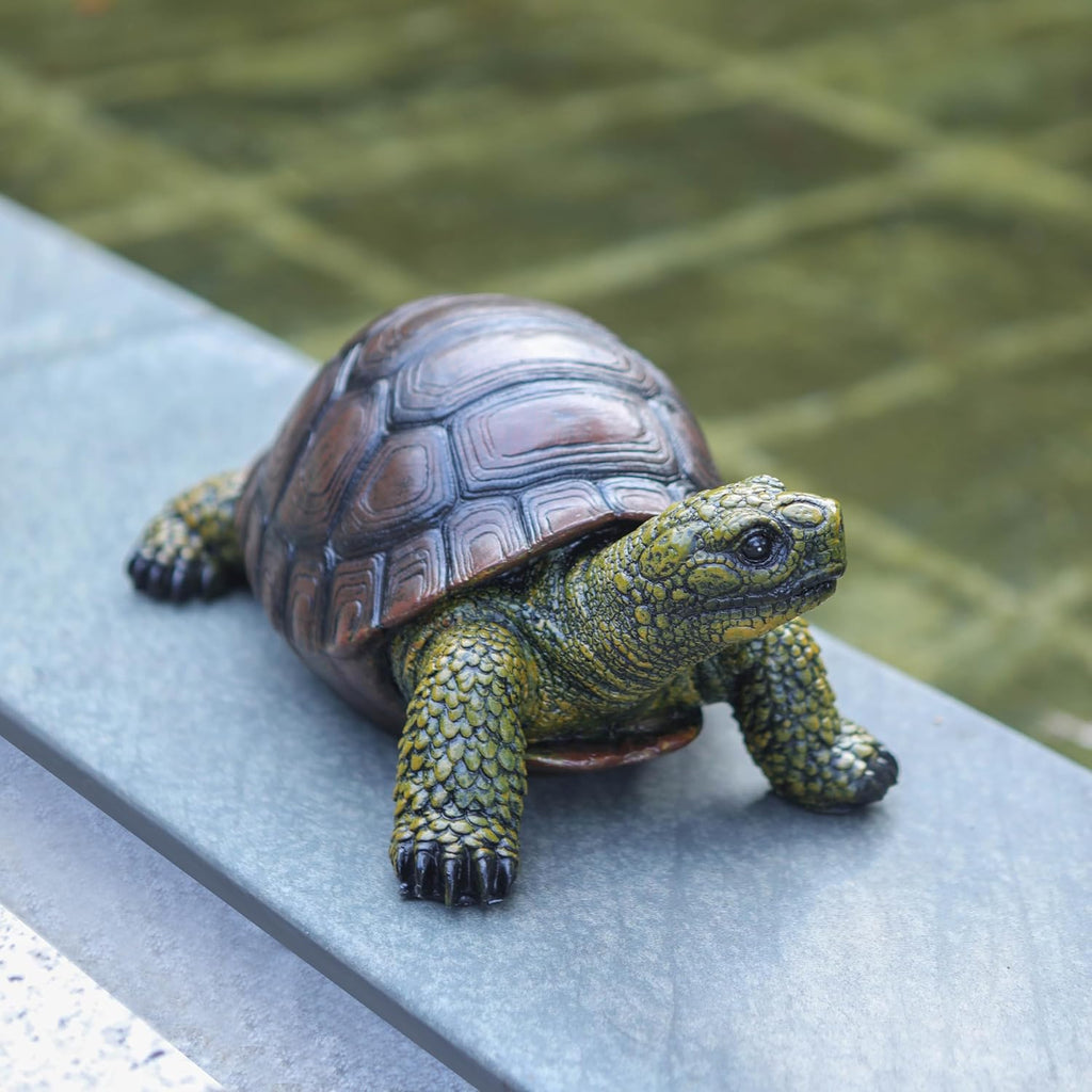Weather-Resistant Resin Turtle Statue Decoration, Exquisite Handicraft, Artistic Simulation Animal Sculpture, Suitable