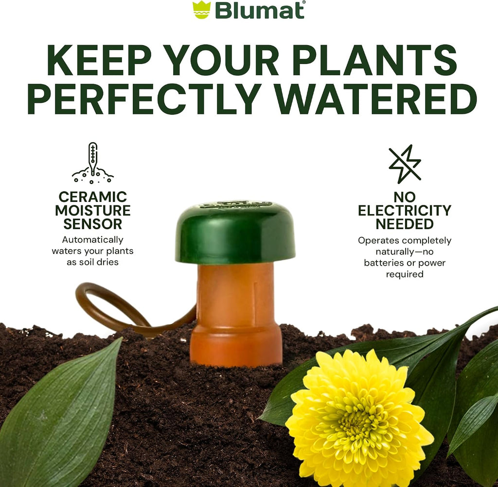 Blumat Classic Self-Watering Stakes - Prevents Overwatering and Underwatering for Healthy Growth While You are Away