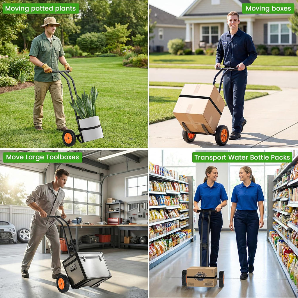 Heavy Duty Plant Dolly with Wheels, Adjustable Pot Mover Plant Caddy, No-Bend Rolling Garden Trolley with Suction Cups