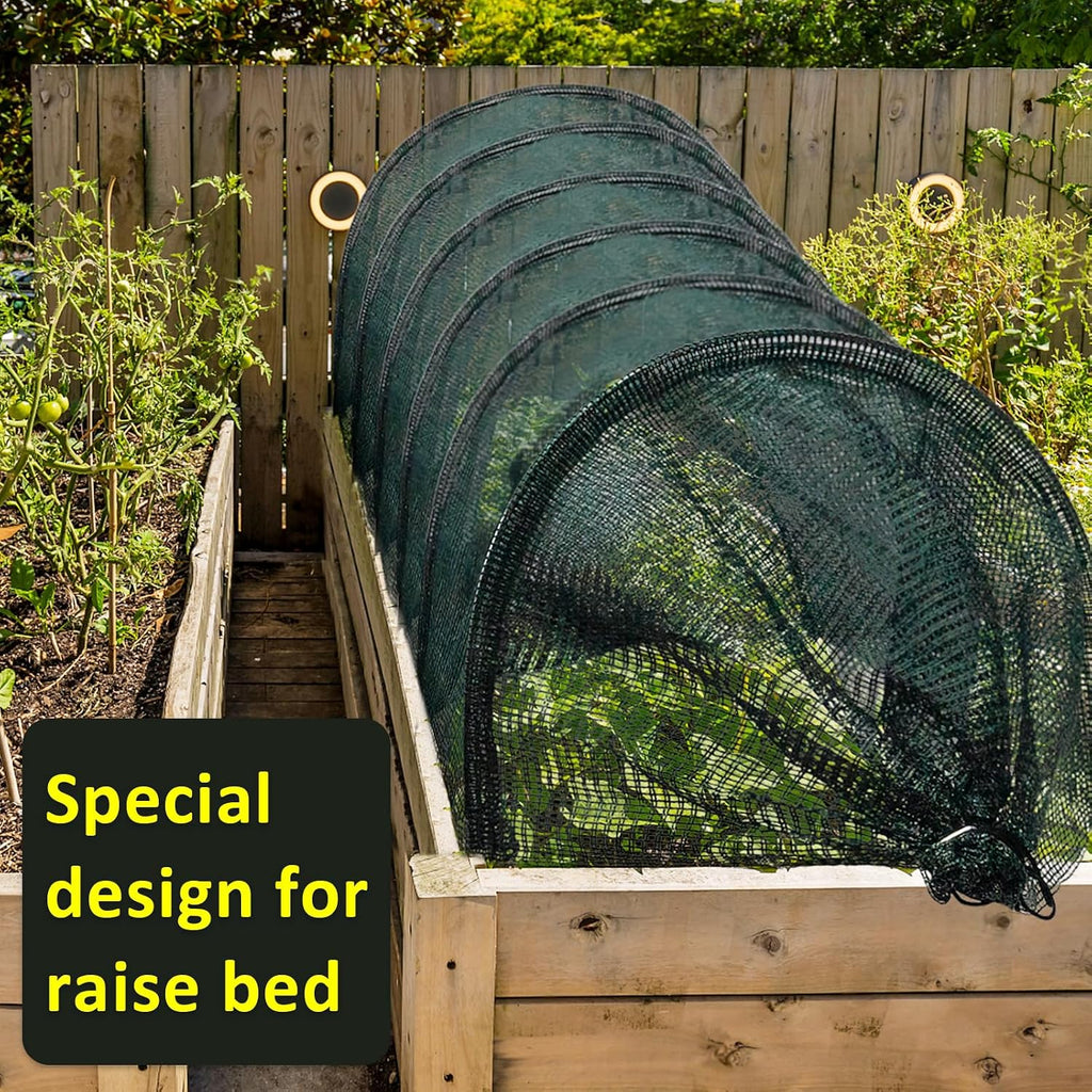 2 in 1 Portable Greenhouse Protection from Sun Heat,Garden Tunnel Shade Net Cover with Quick-Release Technology,Row