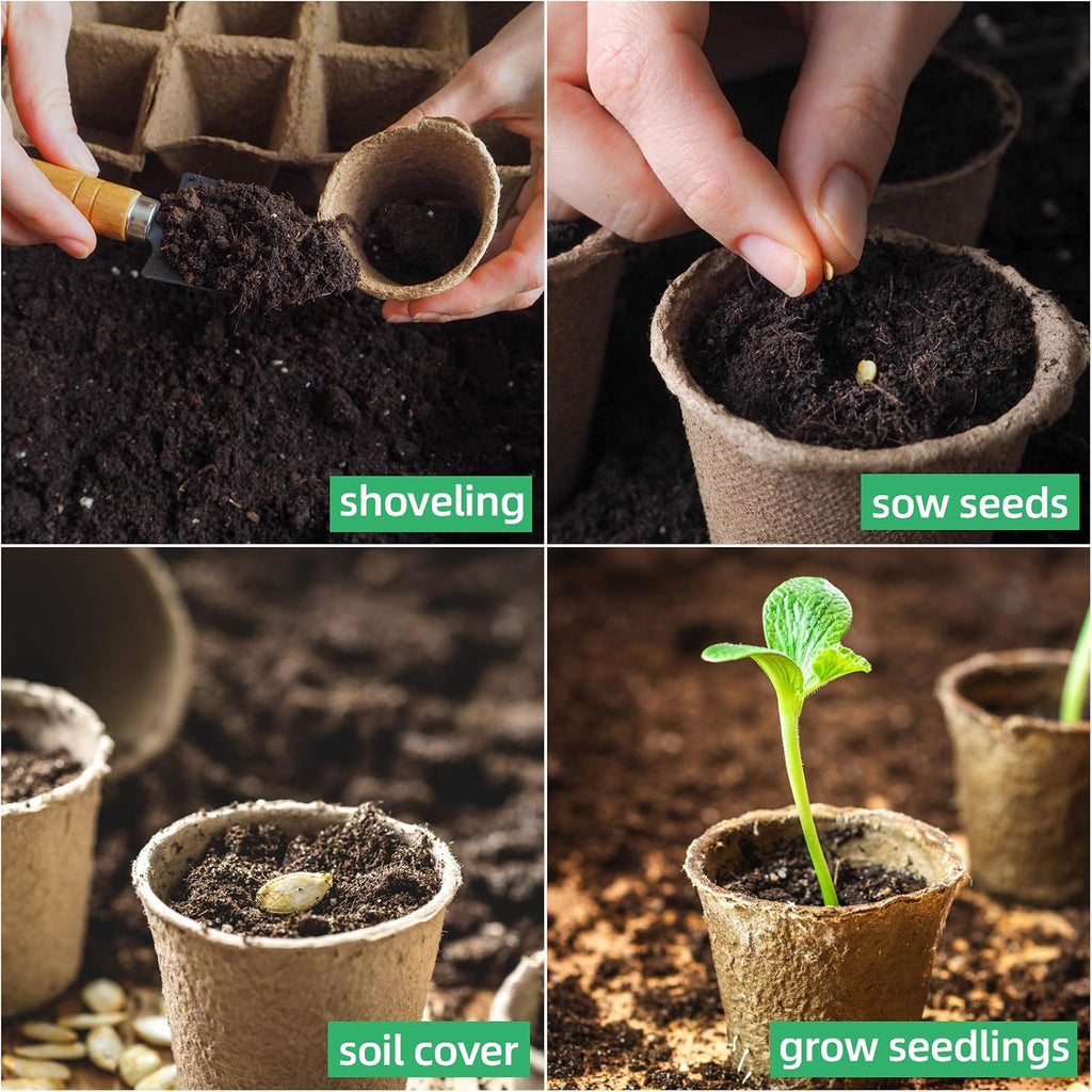 200-Pack 3.15 Inch Peat Pots for Seedling with 200 Pcs Plant Labels,Outdoor Garden Germination Nursery