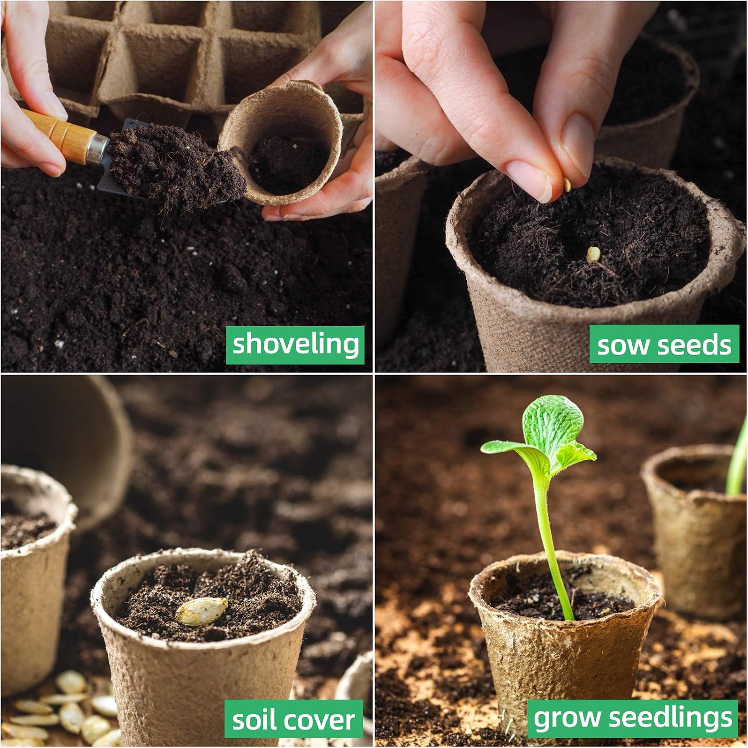 200-Pack 3.15 Inch Peat Pots for Seedling with 200 Pcs Plant Labels,Outdoor Garden Germination Nursery