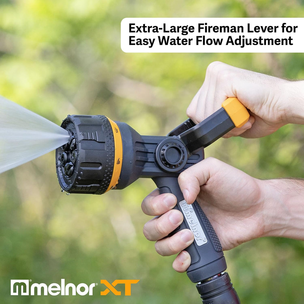 Melnor 65157AMZ Torrent 7-Pattern Hose Nozzle, High-Flow Spray with Metal Core and Flow Control Lever, Heavy-Duty Water