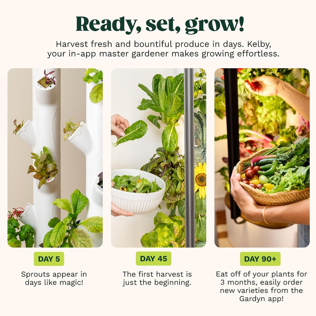 Gardyn Studio 2 Hydroponics Growing System - 16 Plants, Smart Tower | New & improved, non-GMO plants, herbs