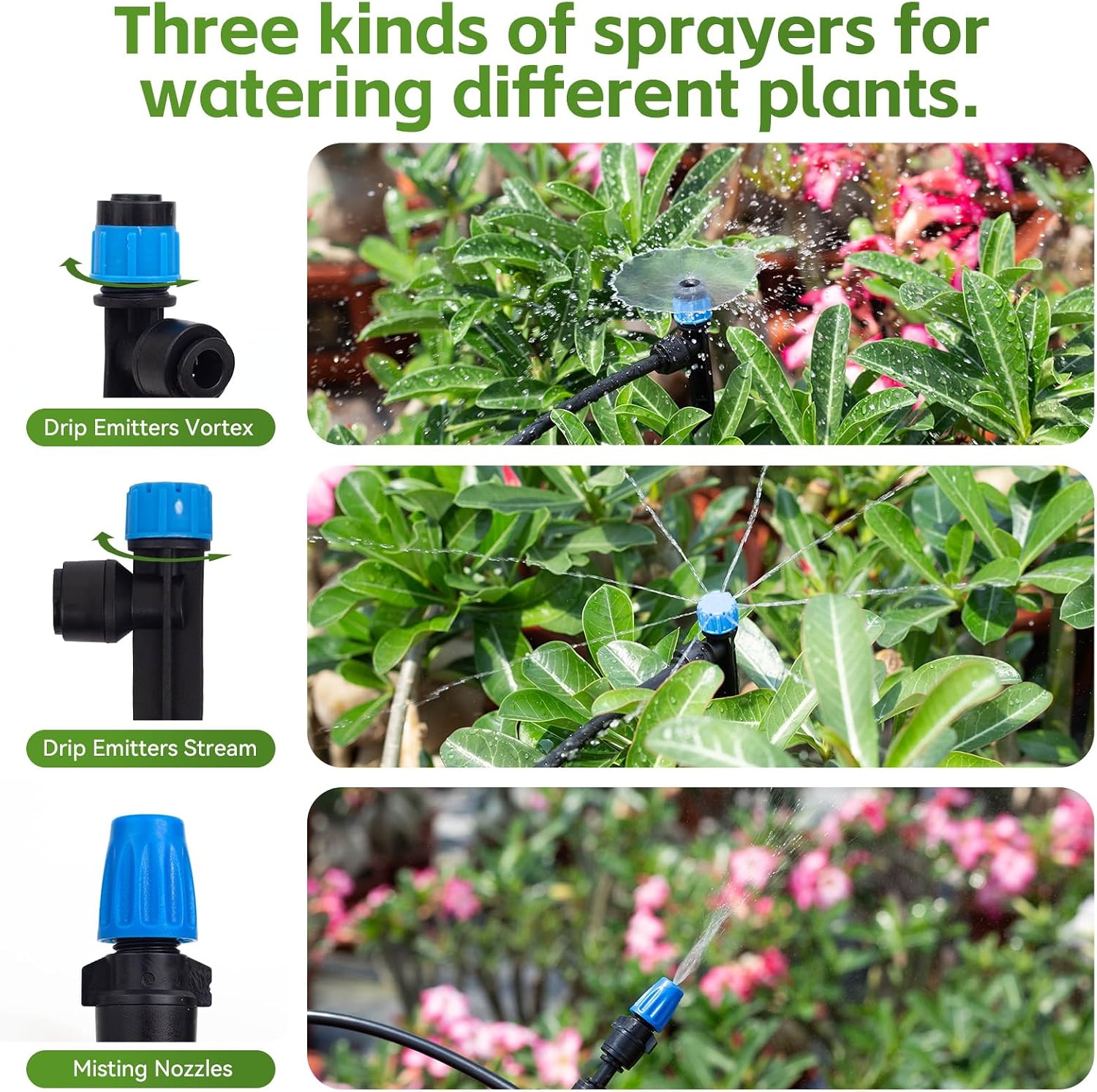 Inntop 240FT Drip Irrigation System Kits, Quick Connect Automatic Garden Watering System for Raised Bed, Potted Plants