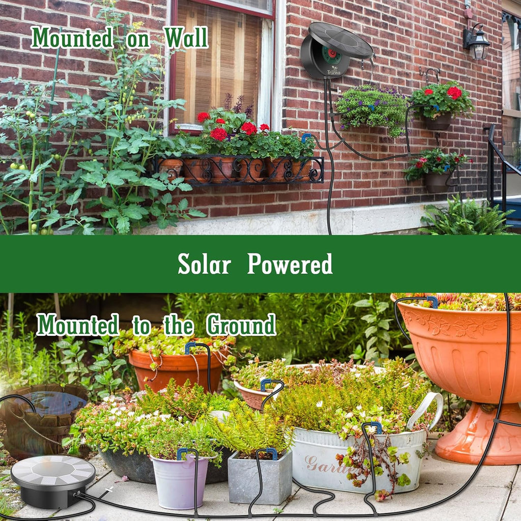 Solar Automatic Drip Irrigation System Kit, DIY Irrigation System for Garden Outdoor/Indoor Gardening System, Plant
