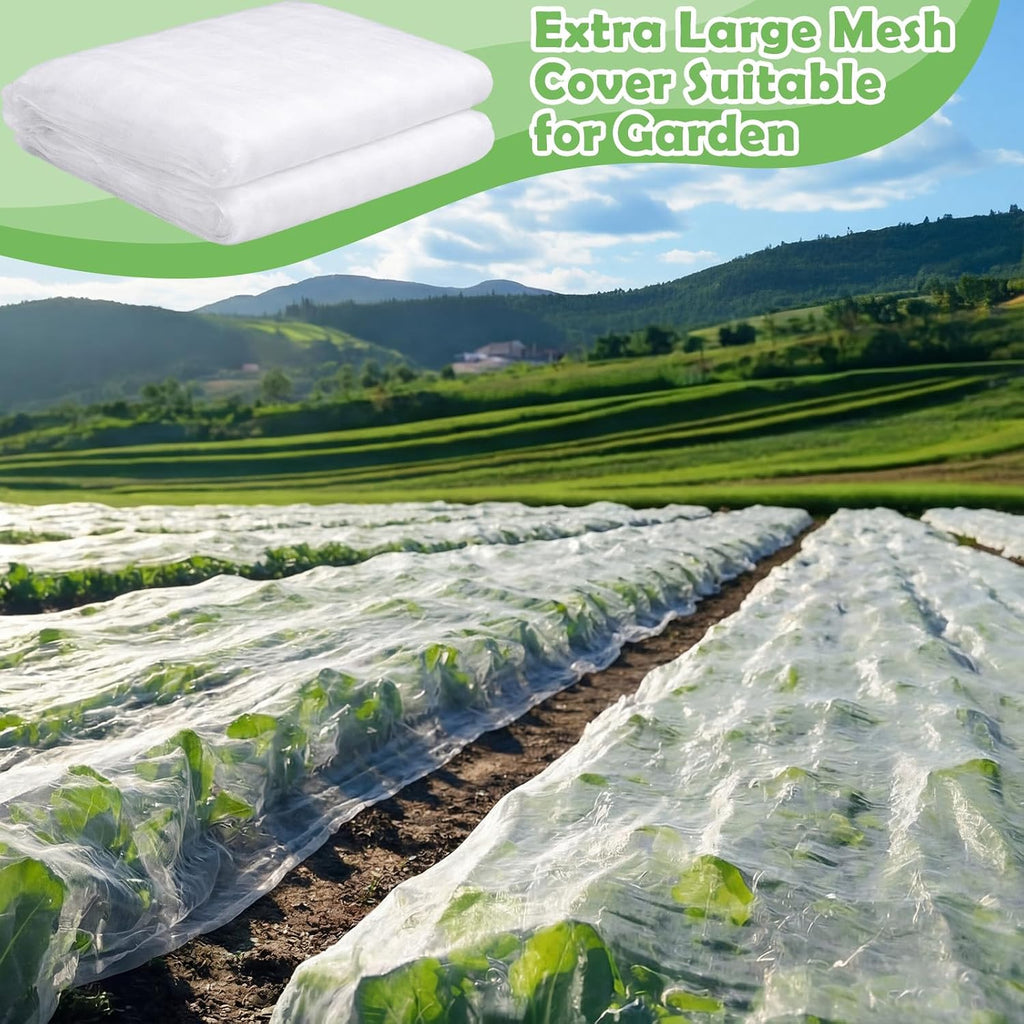 1 Pcs Garden Insect Netting Mesh, White Ultra Fine, 12 X 50 Ft | Pest Barrier for Vegetables, Large Fruits Tree Net