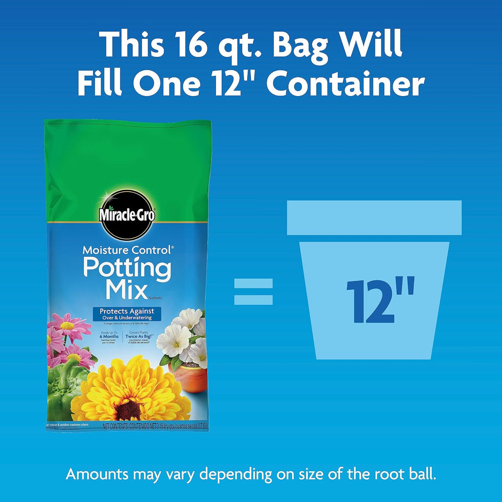 Gro Moisture Control Potting Mix, 16 qt. (2-Pack) | Plant Soil For Container Plants, Protects against Over- and