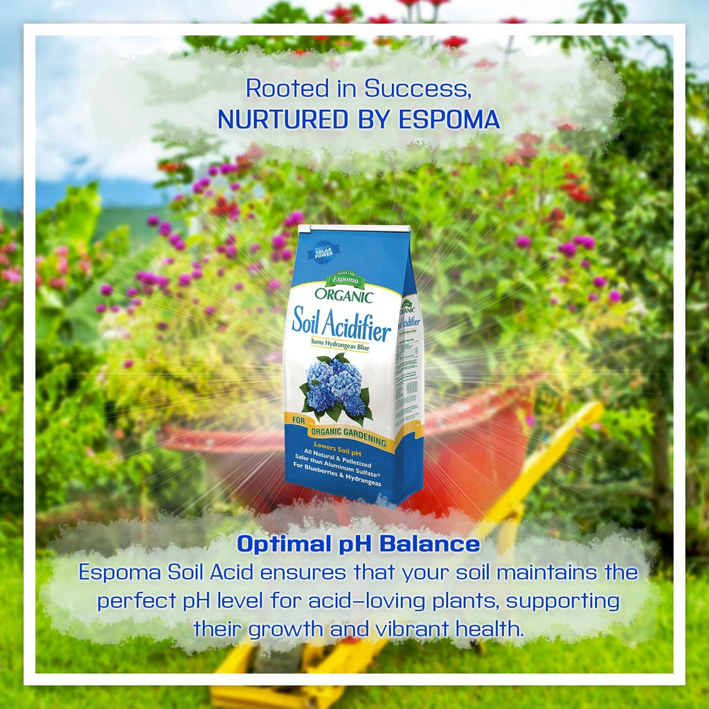 Espoma Organic Soil Acidifier 6 lbs Bag With My Garden Pool PH Test Strips 20 ct. - Acidify, Enhance Hydrangea Color