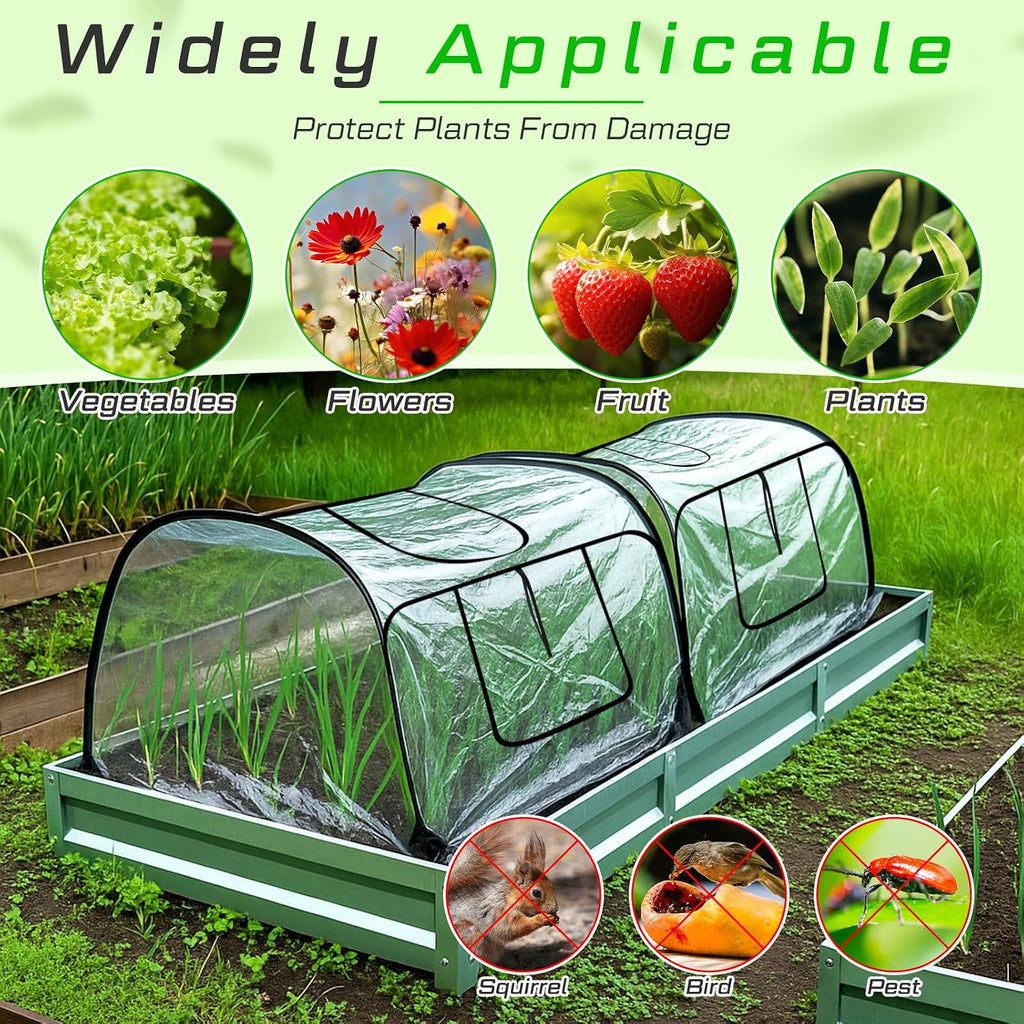 Garden Covers for Raised Bed Foldable Clear PVC Greenhouse for Freeze Protection Row Plants Cover Accelerator with
