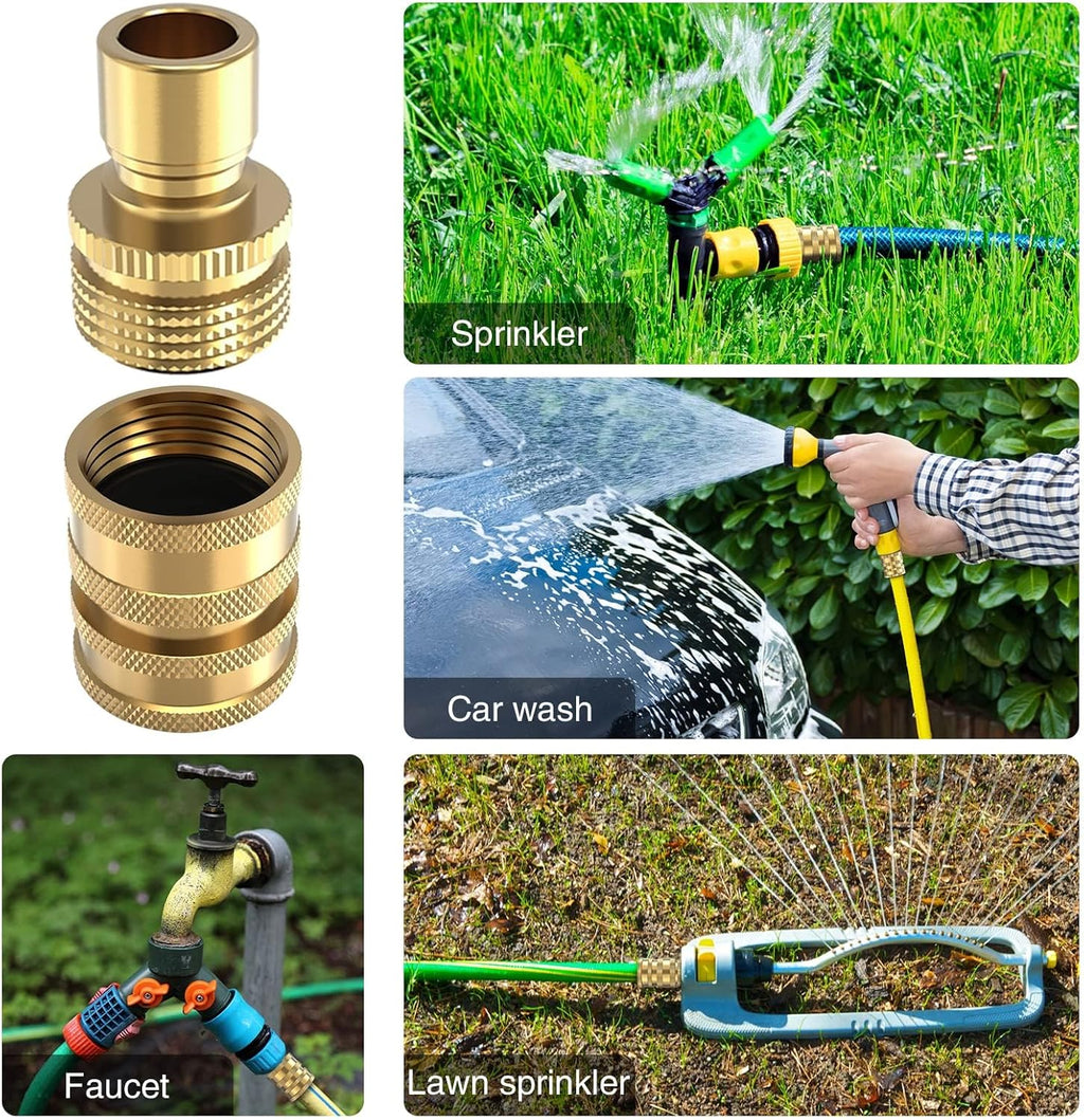 Twinkle Star Heavy Duty 3/4'' Garden Hose Quick Connect Fittings, 6 Sets | Male and Female Water Hose Quick Connect