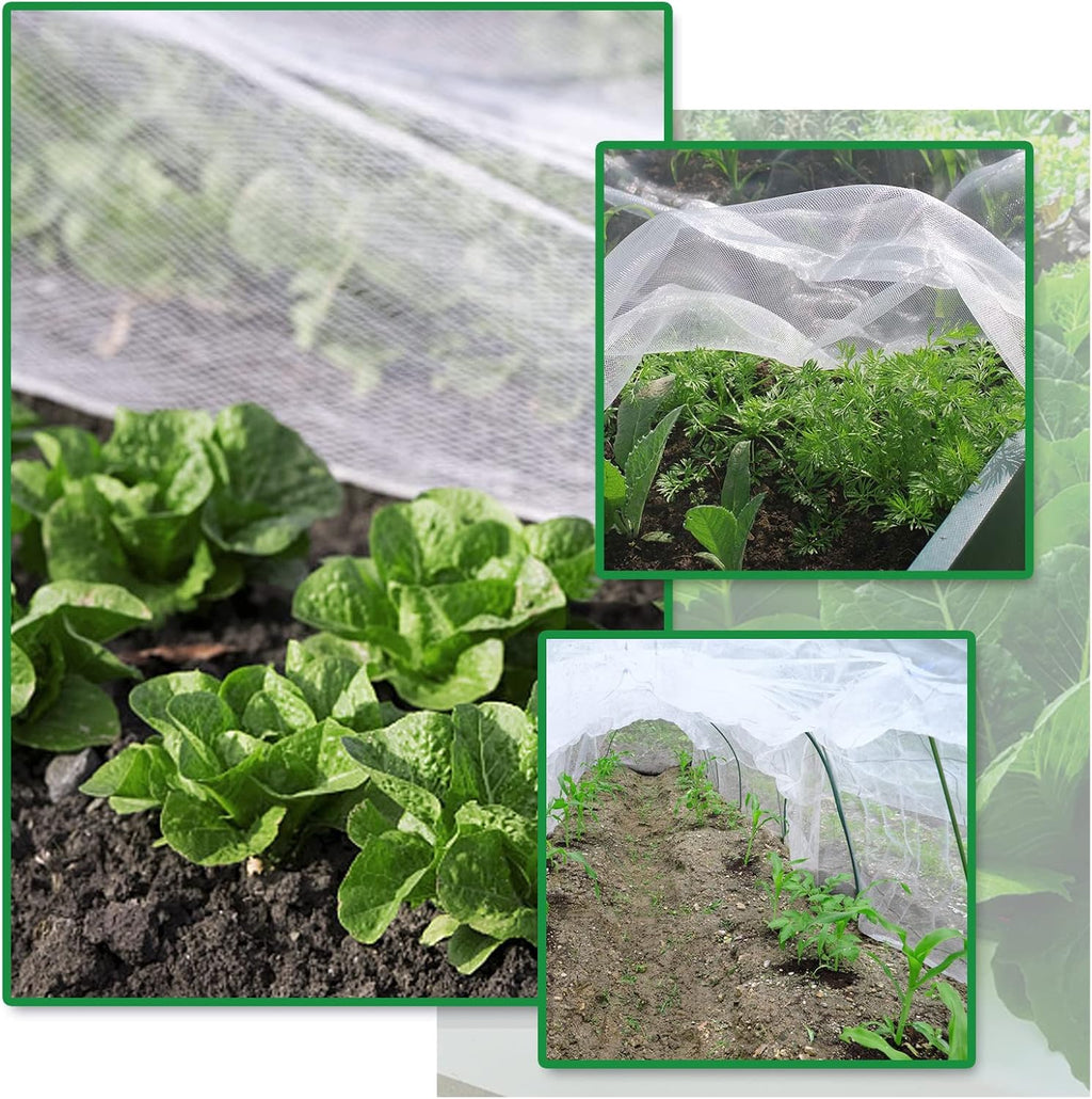 Garden Netting, Ultra Fine Mesh, 8x24 FT, White, 3 Pack | Mosquito net plant covers, protect fruits, flowers