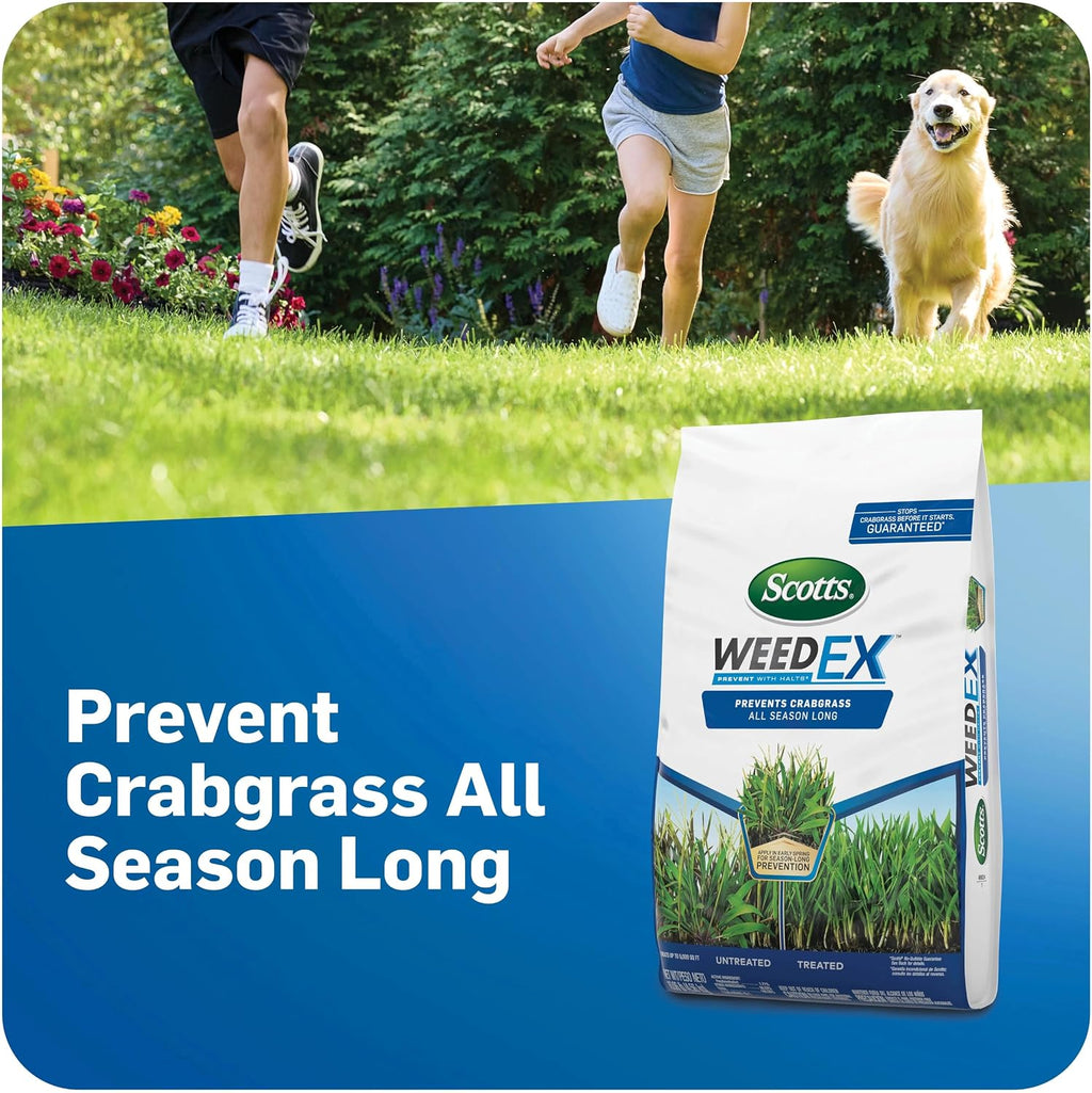 Scotts WeedEx Prevent with Halts, 10.06 lbs. | Crabgrass Preventer, Pre-Emergent Lawn Weed Killer, Treats Up To 5,000