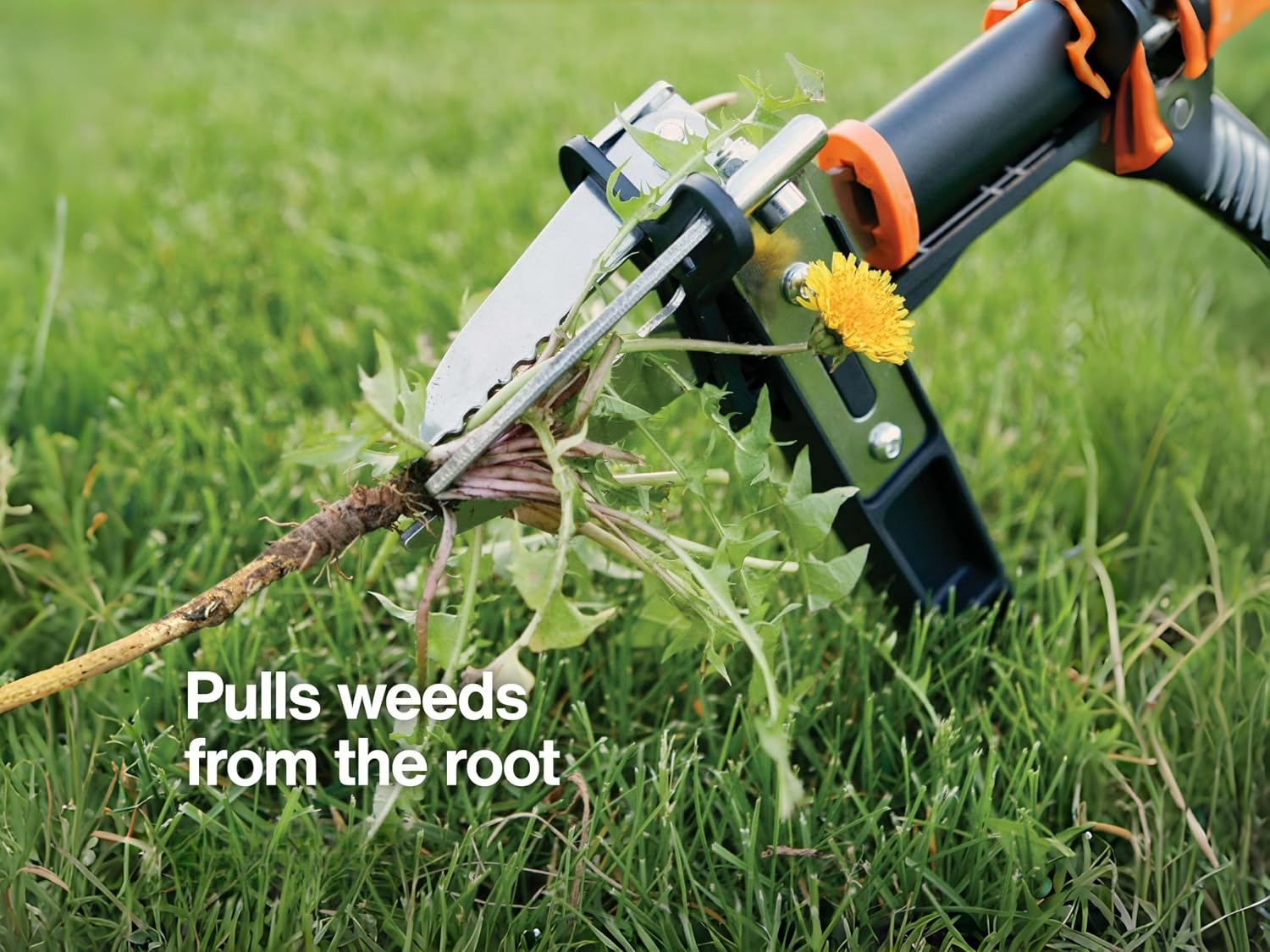 39 Inch Stand Up Weed Puller, 3-Claw Manual Weeder Tool​ with Foot Platform​ & Long Handle, Stainless Steel​ for