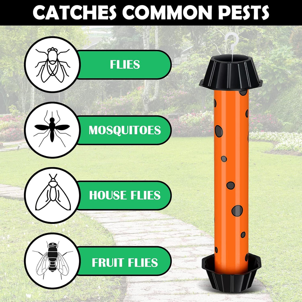 12 Pcs Sticky Fly Trap Fly Stick Indoor Outdoor Long Lasting Adhesive Fly Catcher with Hanging Hook for Wasps Gnats