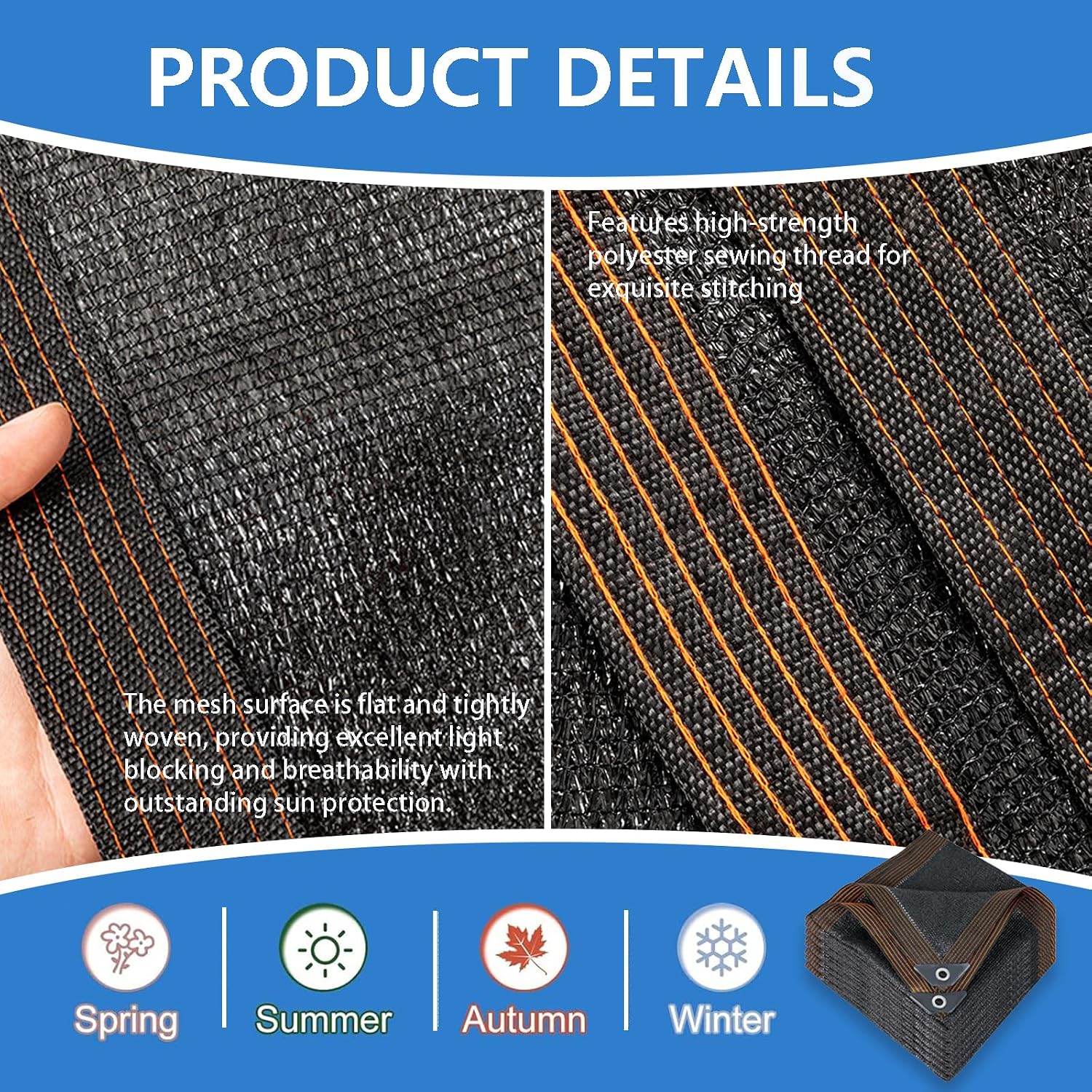 90% Shade Cloth for Garden- Breathable Mesh Tarp for Vegetables & Plants, Outdoor Patio Sun Shade with Grommets