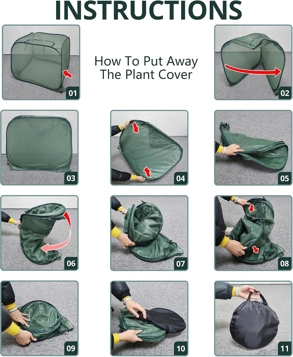 2 Pcs Pop Up Mesh Plant Cover, 35" x 35" x 27.5" Foldable Plant Protector Mesh Plant Enclosure, Garden Net Cage Guard