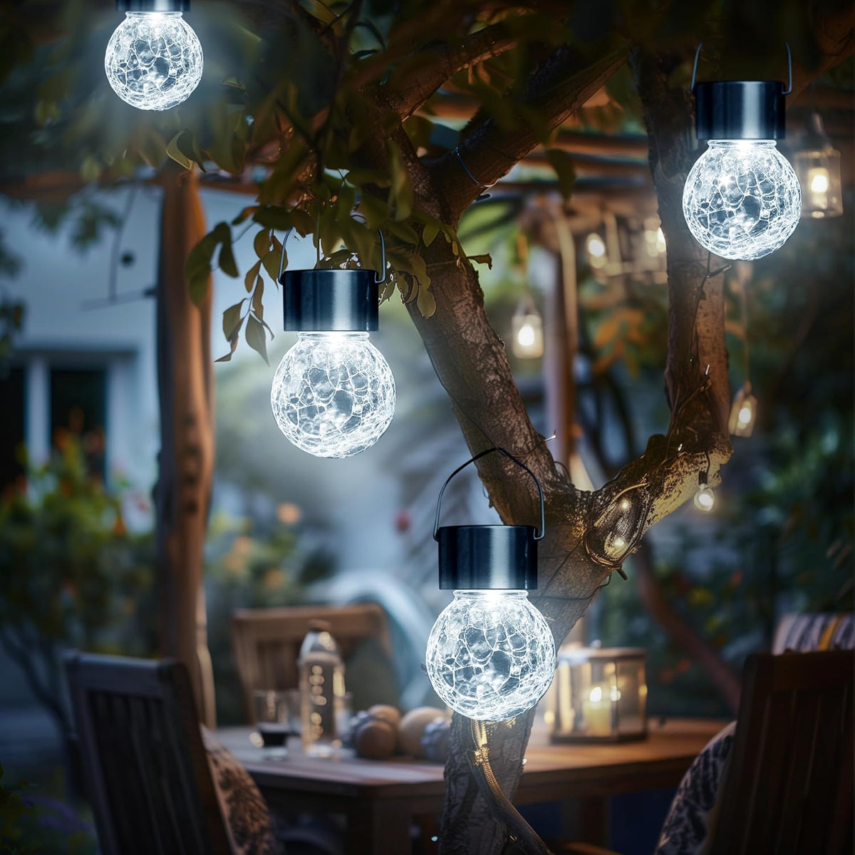 GIGALUMI Solar Lights Outdoor Garden Decor Hanging Lantern for Outside 16Pc