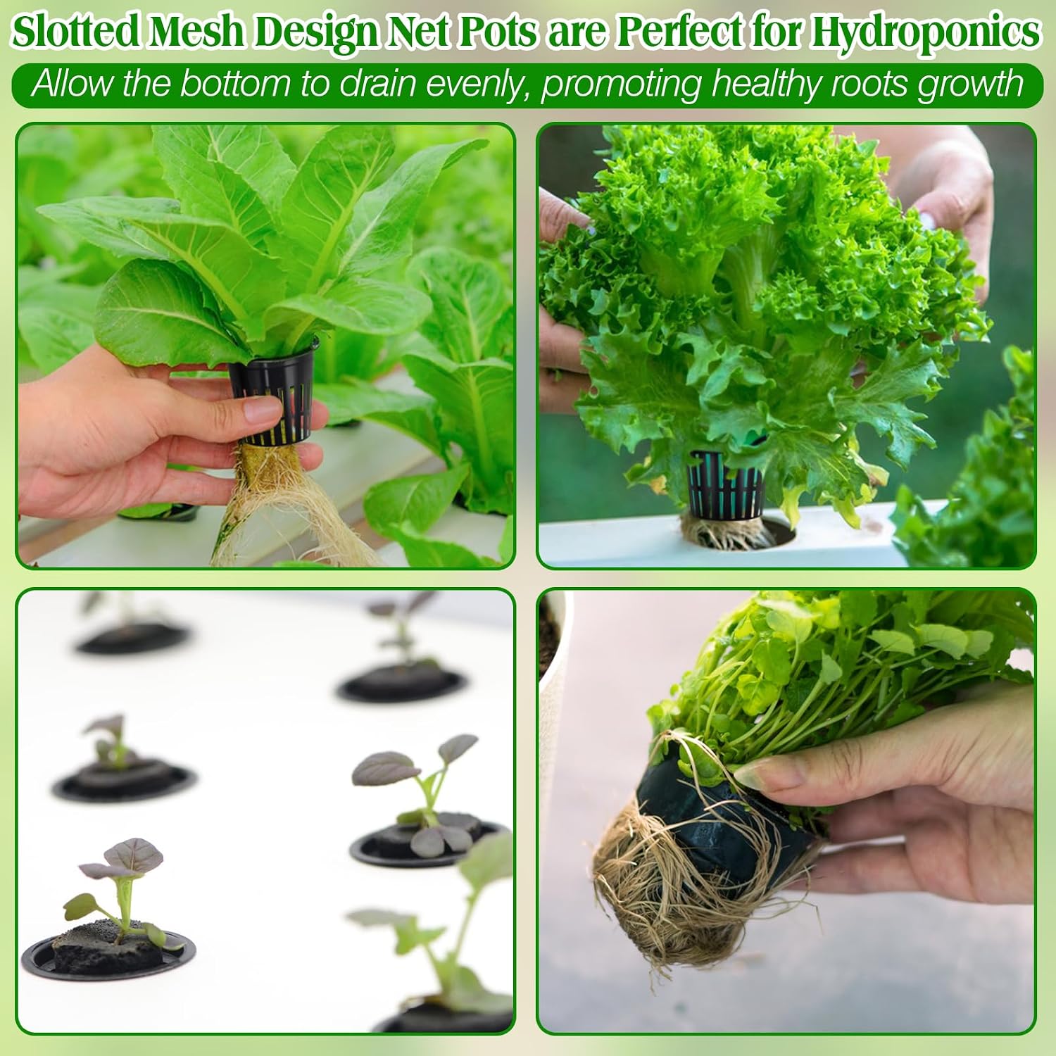 2 Inch Net Pots for Hydroponics 100 Pack Net Cups Hydroponic Baskets | 2 Inch 100 Pack Heavy Duty Mesh Hydroponic Net
